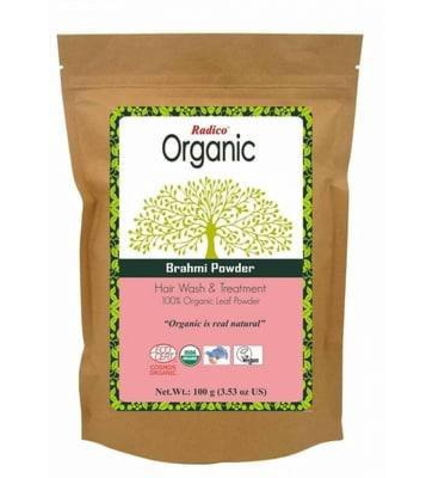 Radico RADICO - Ayurvedic Brahmi Powder - Promotes hair growth - Relieves itching - Vegan - 100g