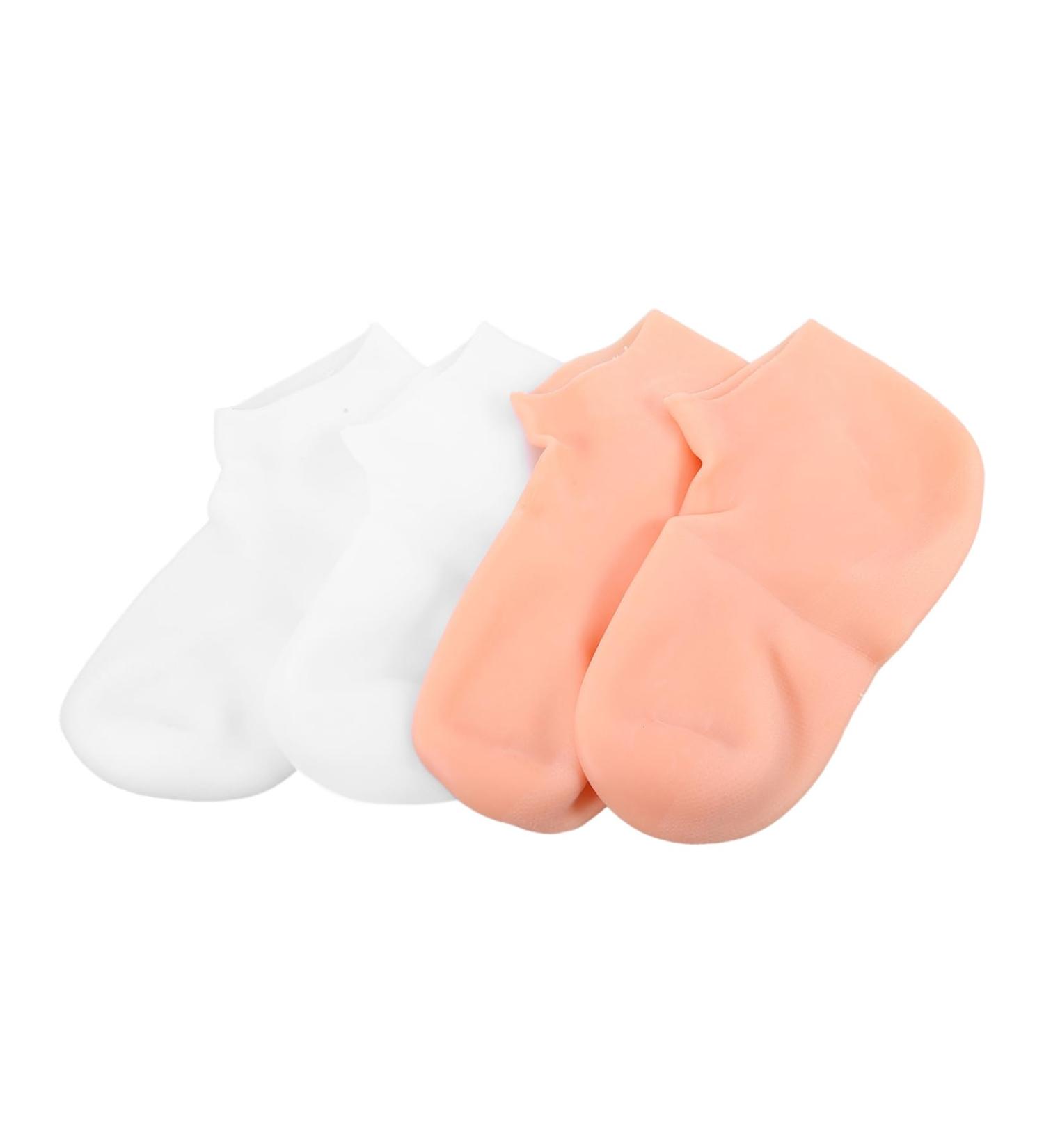 2 Pairs Exfoliating Moisturizing Socks Cracked Heel Socks Moisture Enhancing Socks Lotion Foot Moisturizing Socks Foot Socks for Dry Cracked Feet Moisture Absorption Sebs Girl Gel Assorted Colours 21x9cm - Buy Online on GoSupps.com