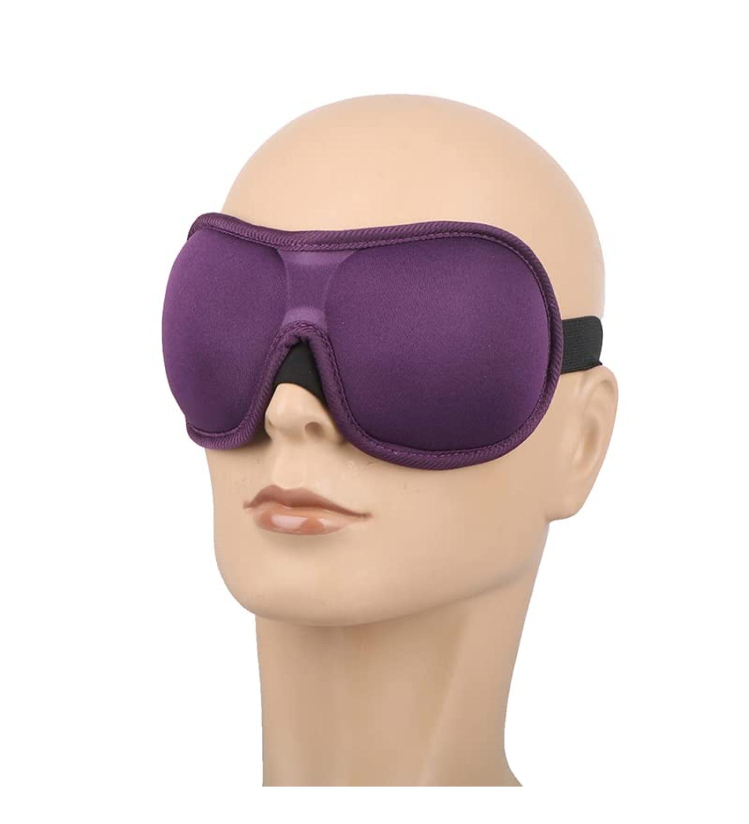 3D Contoured Cup Sleep Eye Mask - Purple | Block Out Light for Travel, Yoga, Nap - Soft & Comfortable Blindfold - Buy Online on GoSupps.com