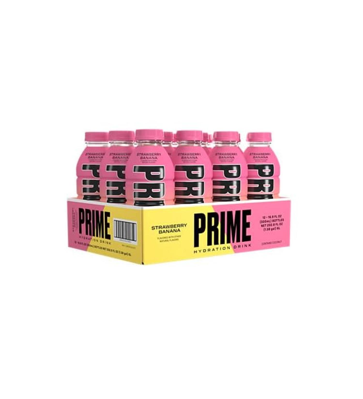 NEWEST!!! Limited Prime Hydration Strawberry Banana!!! (12 Bottles - 16.9 Fl Oz Each) - Buy Online on GoSupps.com