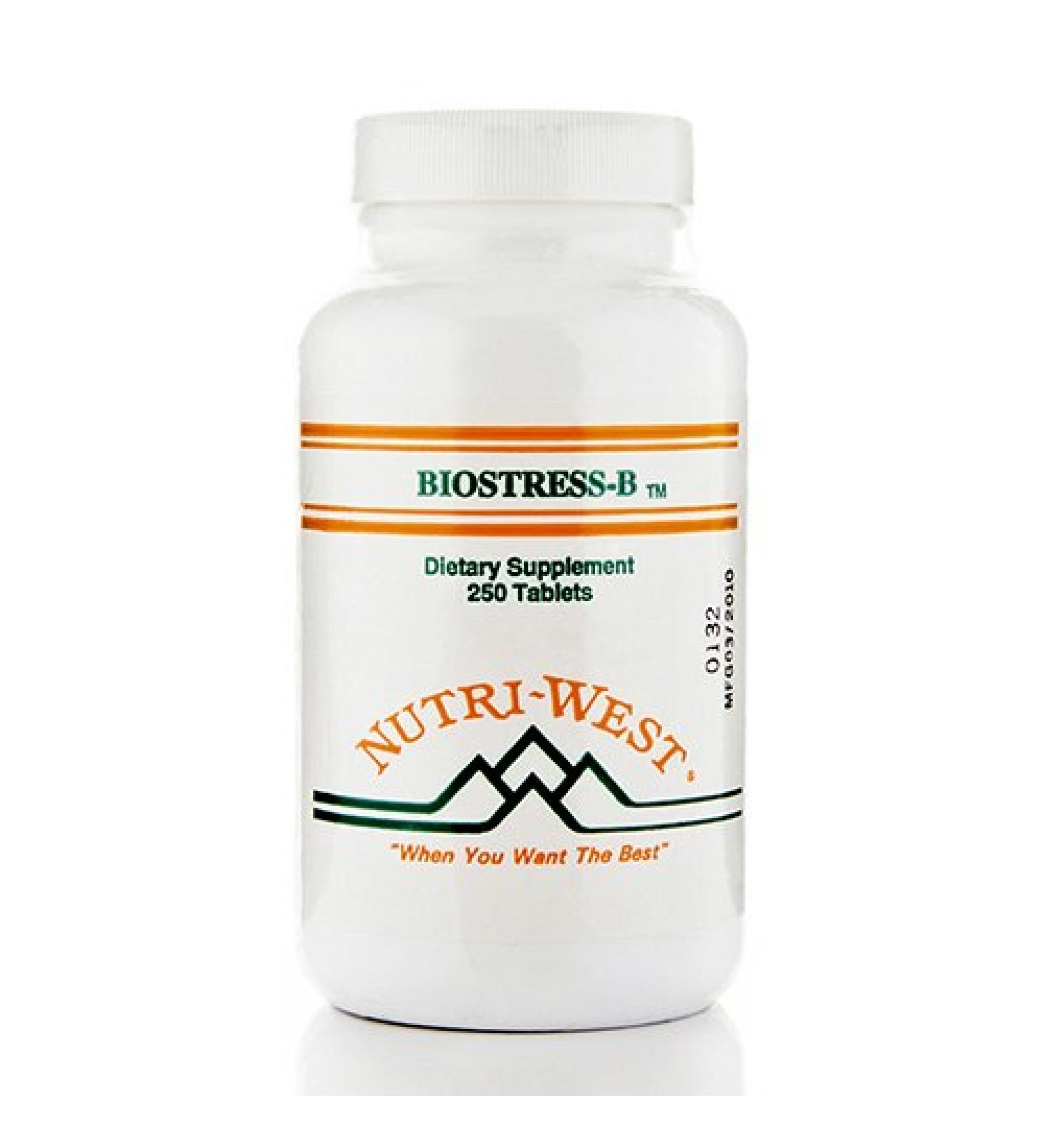 Nutri West Biostress-B - 250 Tablets | Natural Stress Relief Supplement - Buy Online on GoSupps.com