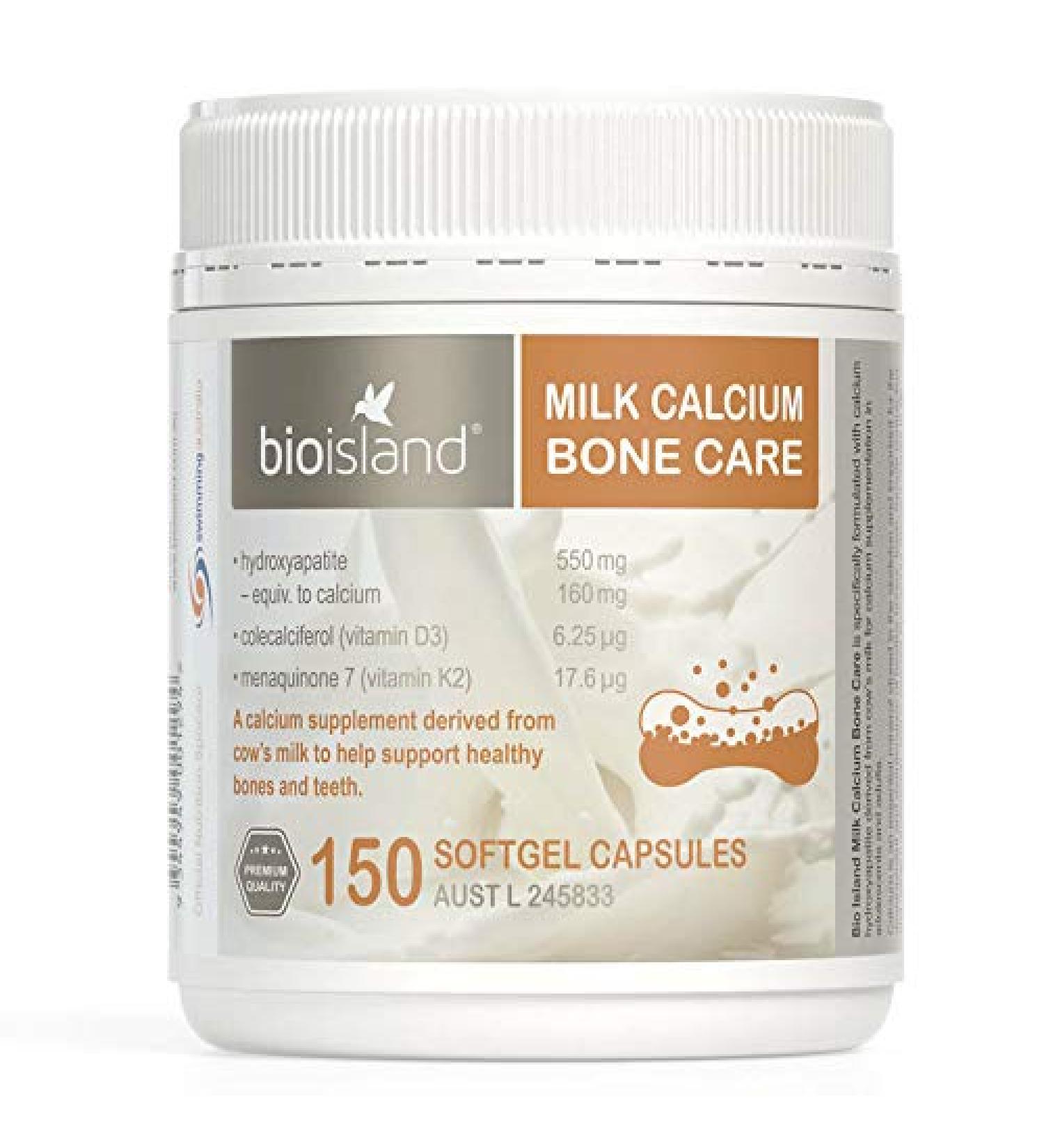 Bio Island Milk Calcium Bone Care 150 Softgel Capsules