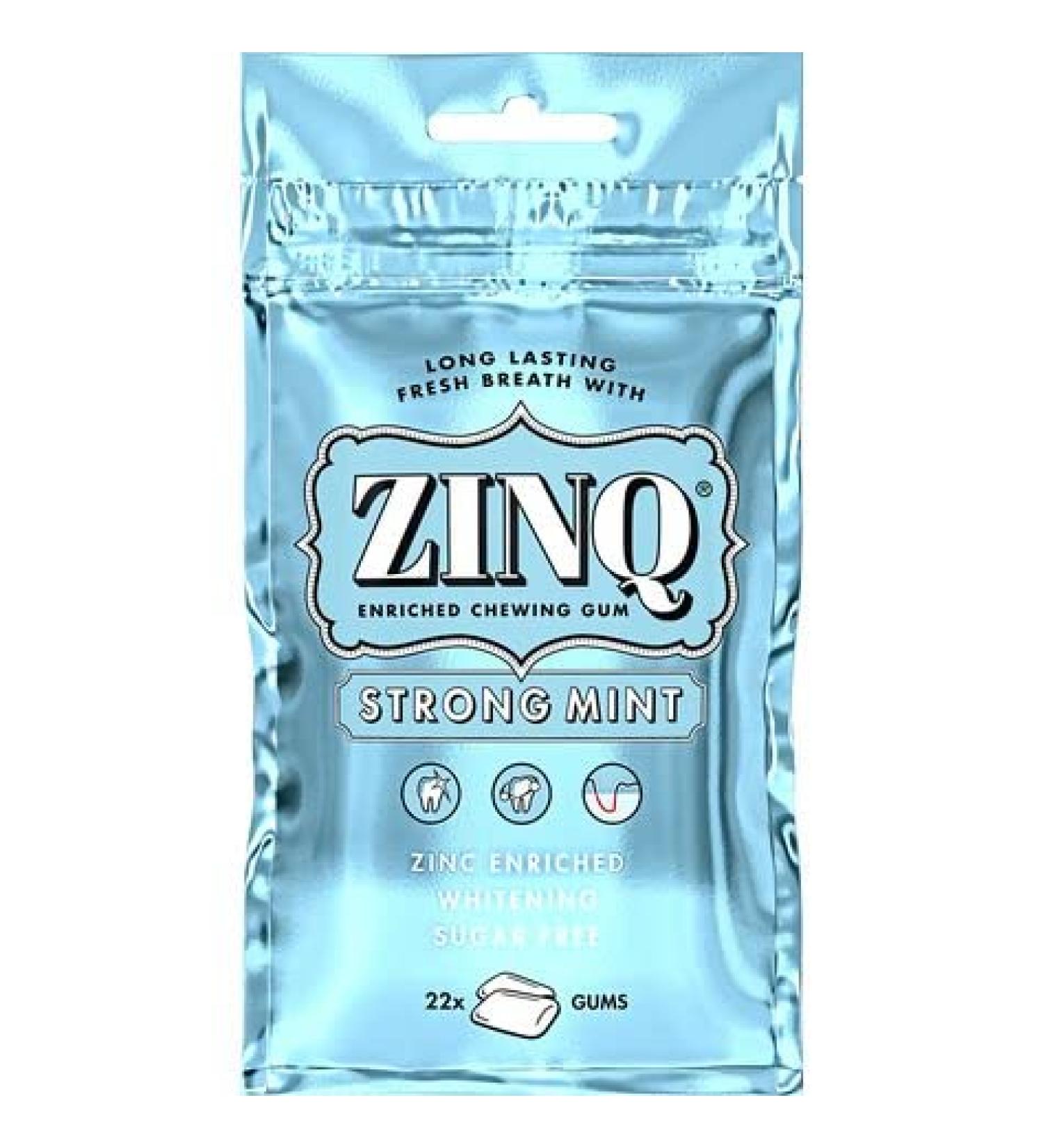 ZINQ Sugar Free Enriched Chewing Gum 31.5gm - Strong Mint