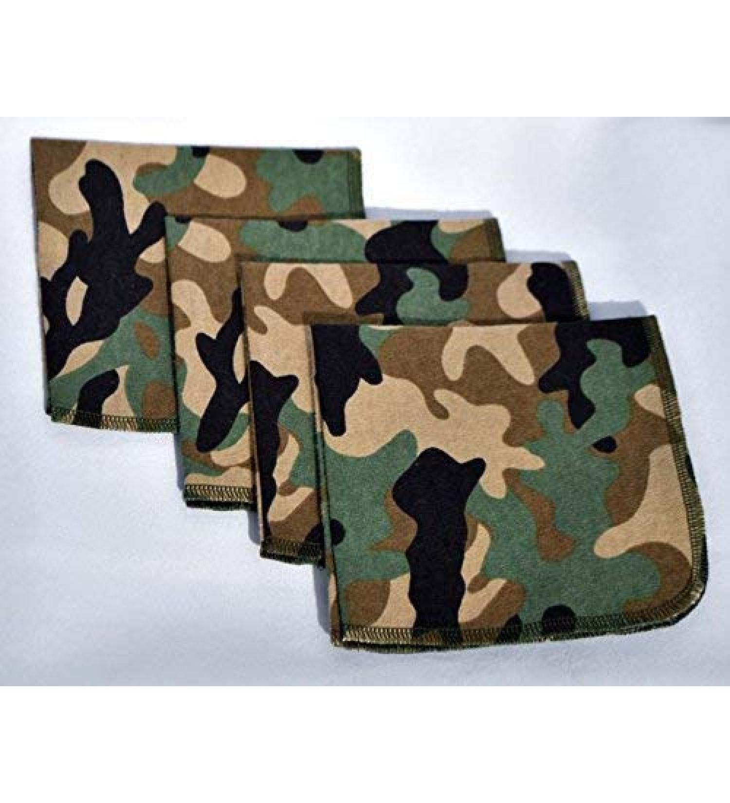 Set of 4 Camouflage Printed Flannel Paperless Towels - 12x12 Inches, 1 Ply - Buy Online on GoSupps.com