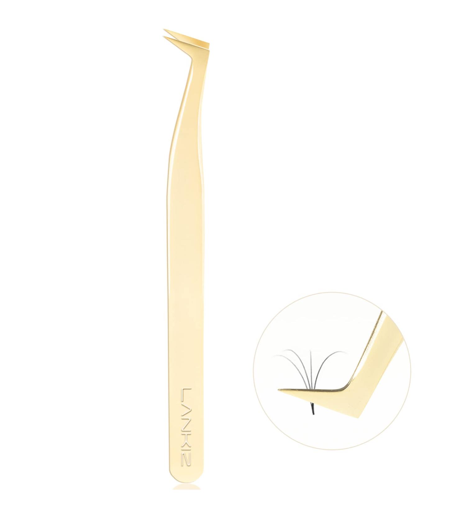 LANKIZ Professional Boot Tweezers | L Angled Tips | Volume Tweezer Tool for Eyelash Extensions | 3D-5D Individual Volume Fan Making | Precision Lash Extensions - Boot 08A - Buy Online on GoSupps.com