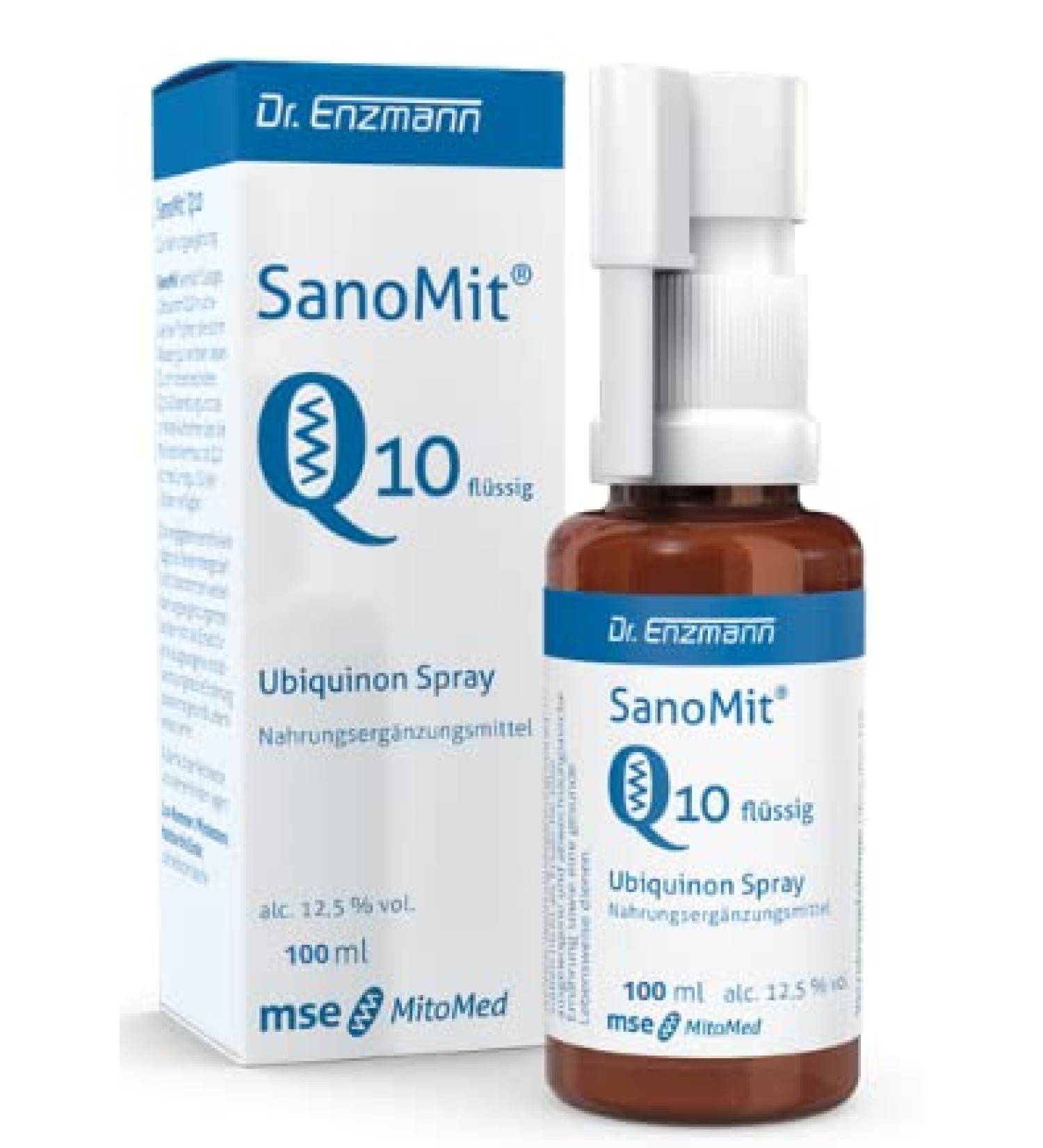 SanoMit Q10 Spray - High Dose Liposomal Vegan Coenzyme Q10 (100ml) | Dr Enzmann - International Shipping Available - Buy Online on GoSupps.com