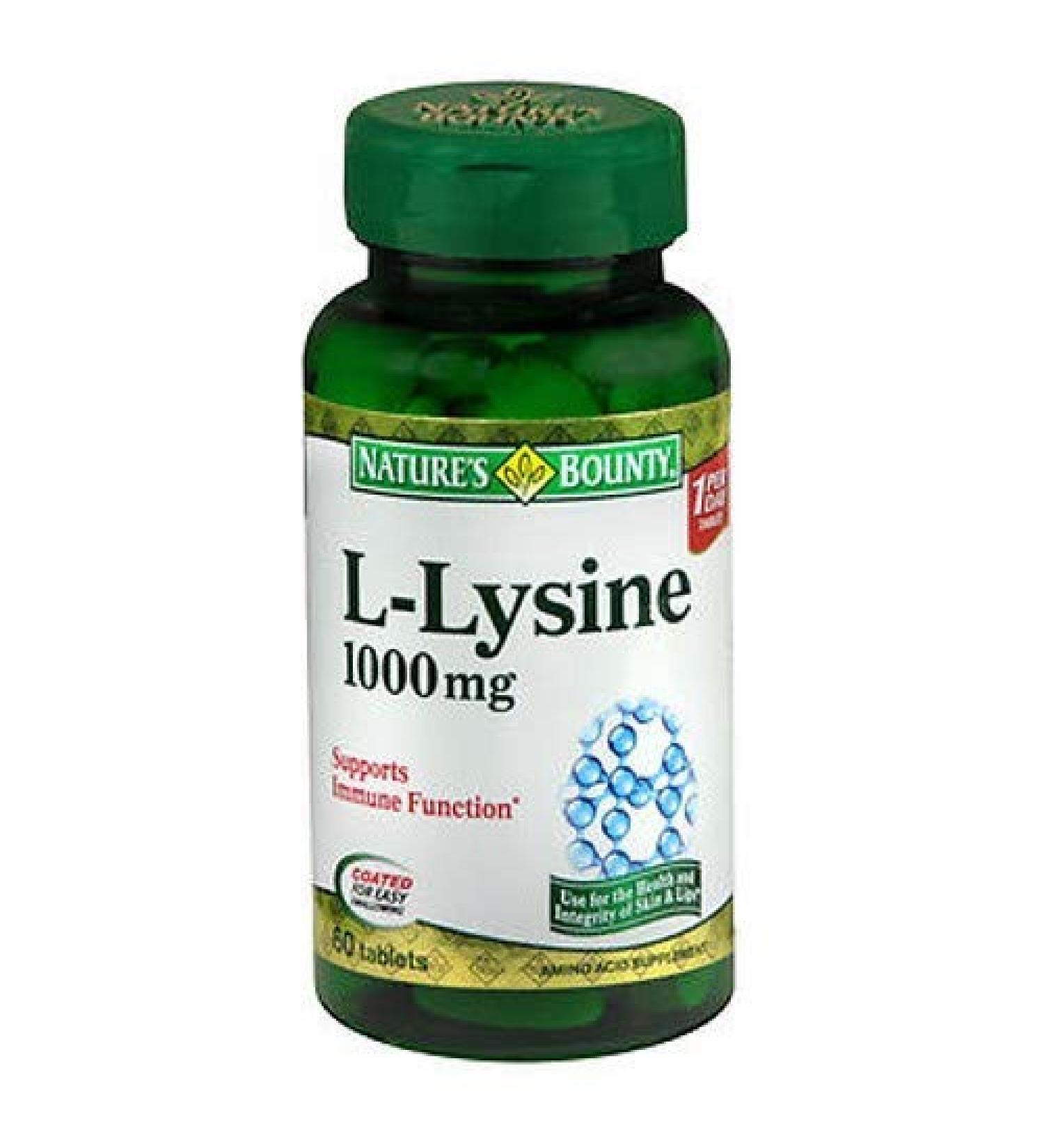 Nature's Bounty L-Lysine 1000 mg Tablets 60 ea (Pack of 4)