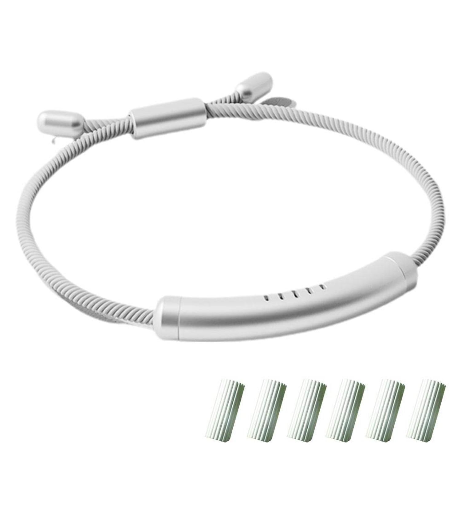 Adjustable Mosquito Repellent Bracelet | Non-Toxic Bug Repeller Wristbands for Kids & Adults | Natural Essential Oil Outdoor Mosquito Bands - Knight Silver - Buy Online on GoSupps.com