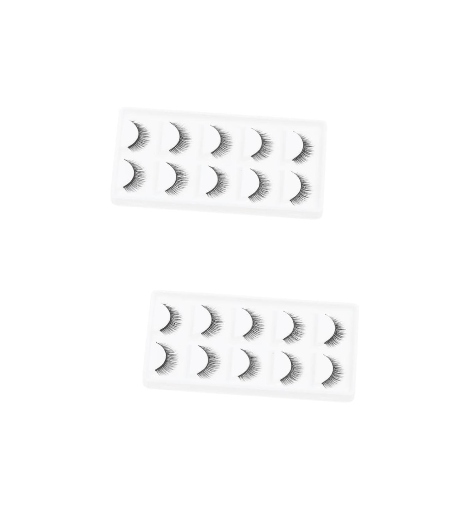 FRCOLOR 10 Pairs Short False Eyelashes False Eye Lashes Fiber Makeup Eyelashes Reusable Manmade Eyelashes Fake Lashes Natural Eyelashes Stage Eyelash Extend Artificial Fiber 3d Slim Black - Buy Online on GoSupps.com
