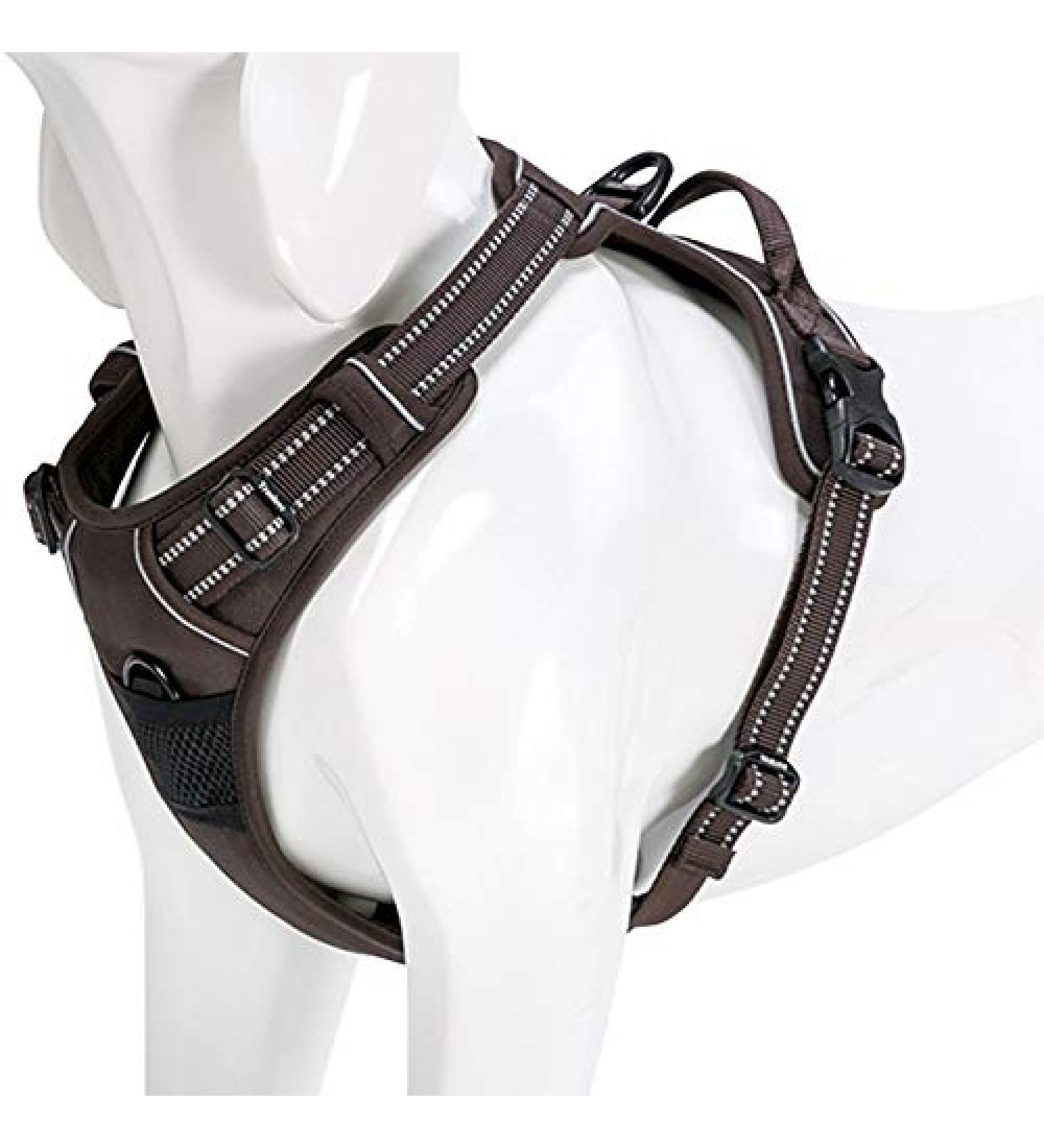 Winhyepet TrueLove Dog Harness No-Pull Reflective Adjustable - TLH5651 XS Brown for Small Medium & Large Dogs | Includes 2 Linen Clips & Control Handle - International Shipping Available - Buy Online on GoSupps.com