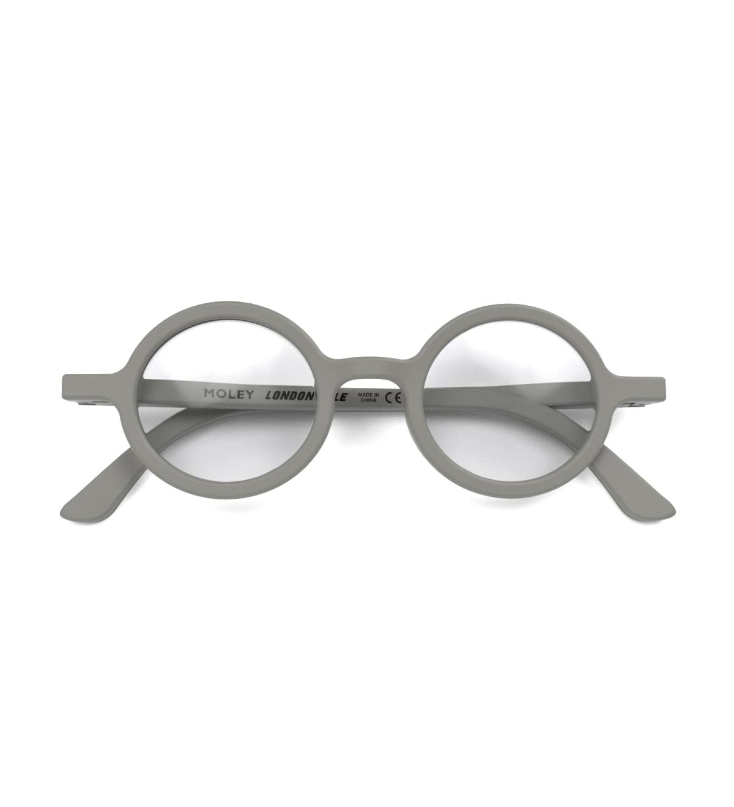 Moley London Reading Glasses | Round Stylish Grey Readers 1.0x | Men's Women's Unisex - Buy Online on GoSupps.com