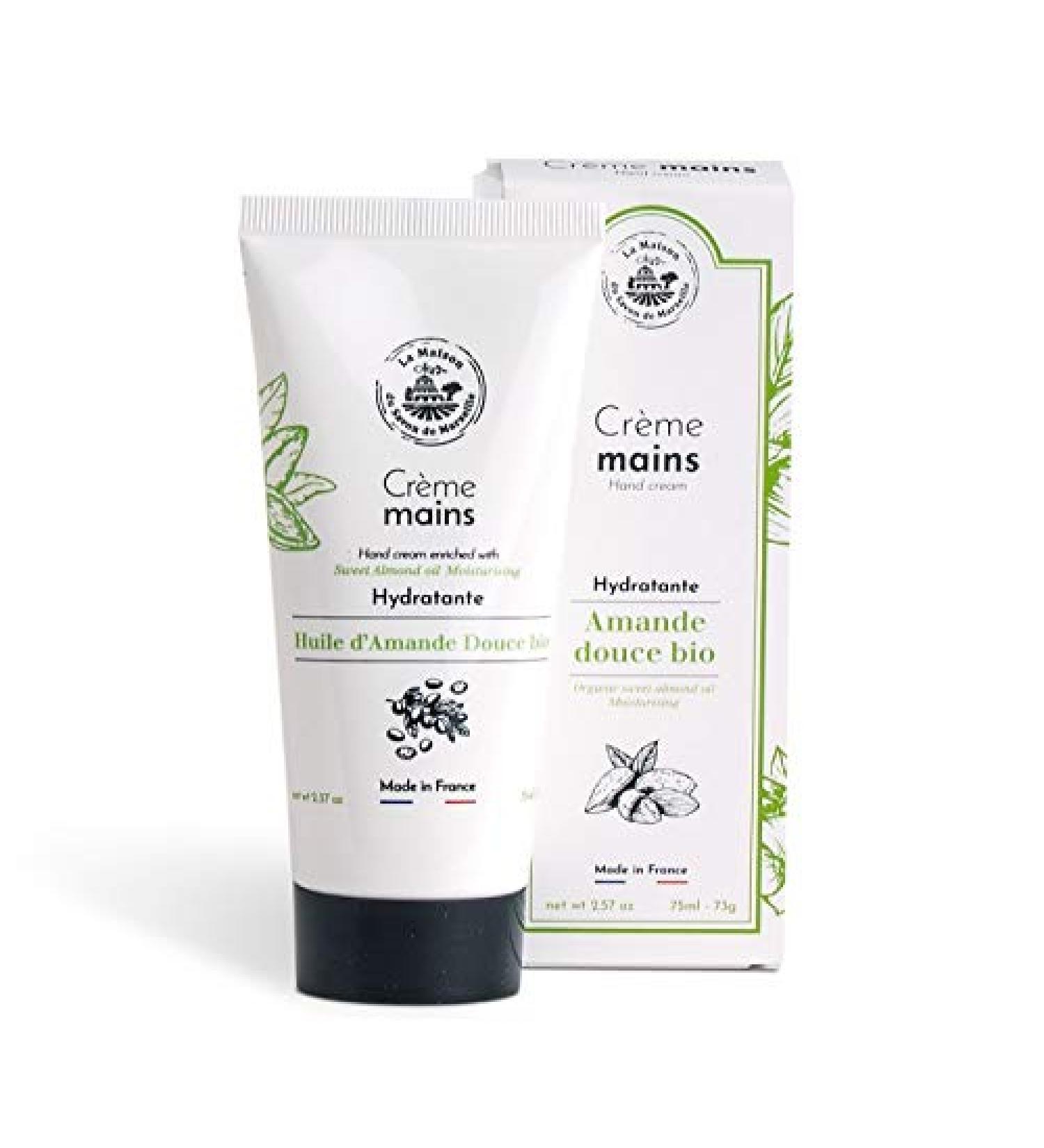 La Maison du Savon de Marseille - Hand cream with organic almond oil (Huile d'Amande douce Bio) 75 ml