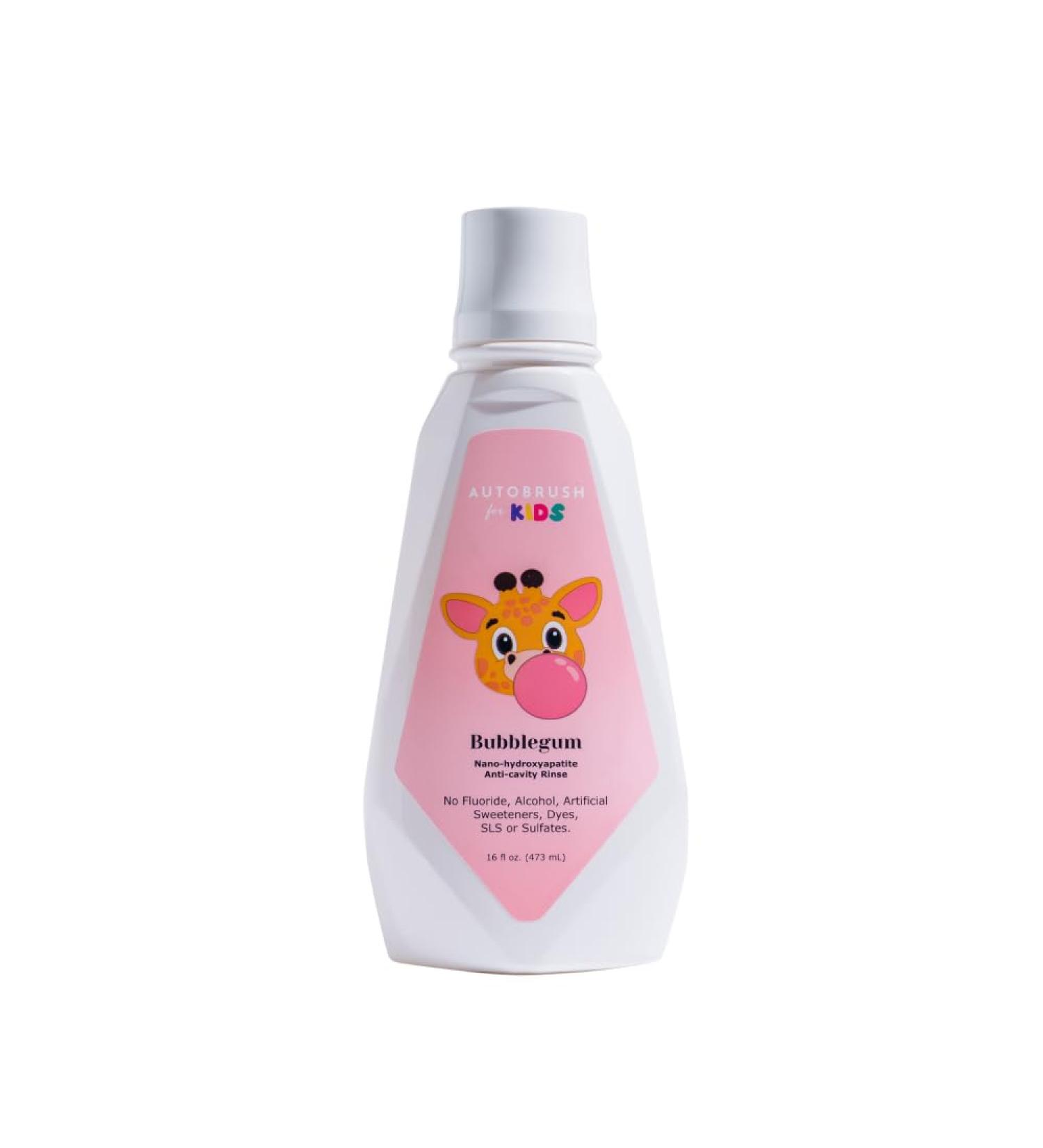 AutoBrush Kids Bubblegum Mouthwash - Anticavity Fluoride-Free Rinse Alcohol-Free Oral Care Gentle & Effective 16 fl. oz - Buy Online on GoSupps.com