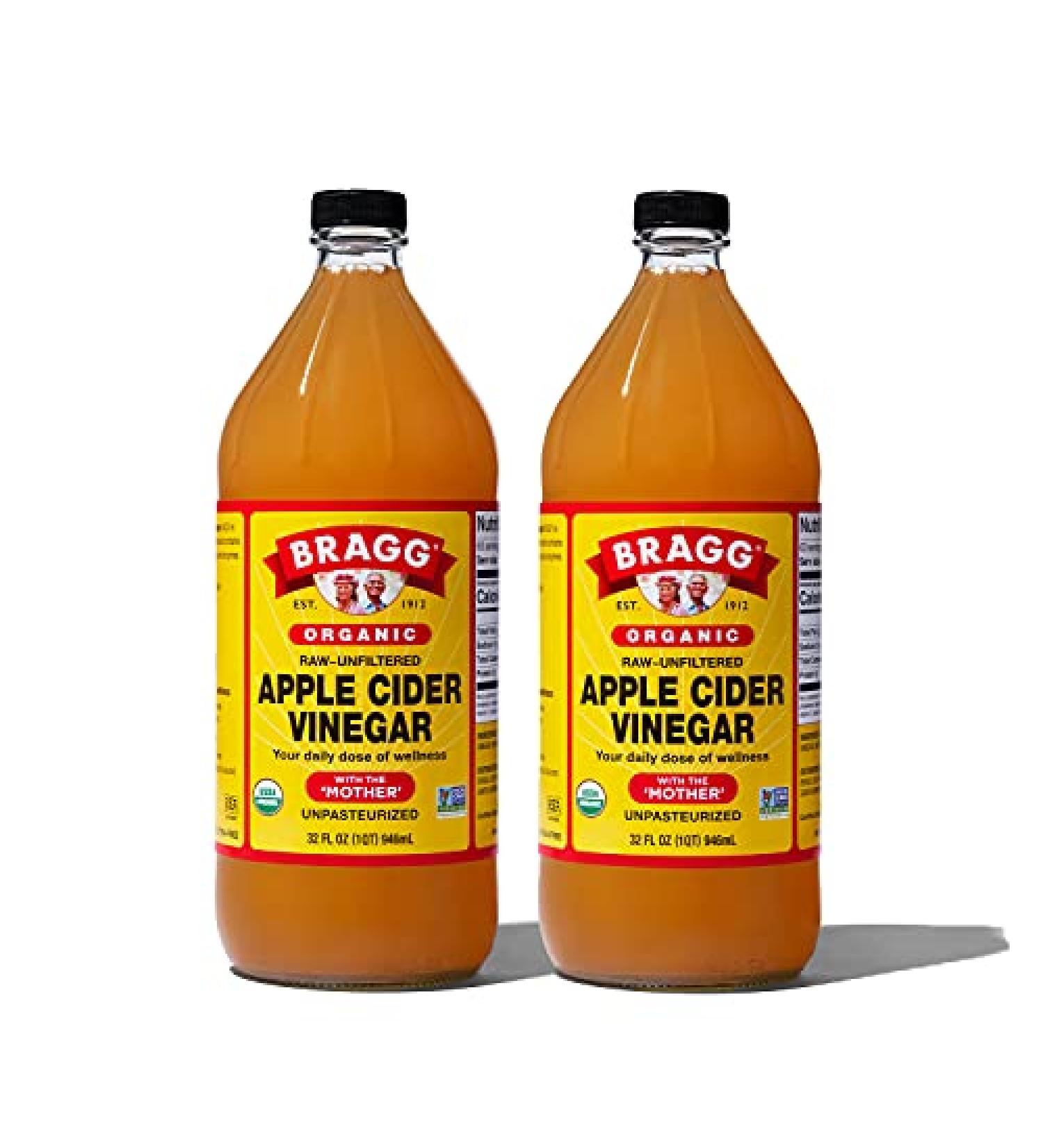 Bragg Organic Raw Unfiltered Apple Cider Vinegar, 32 fl.oz (Pack of 2)