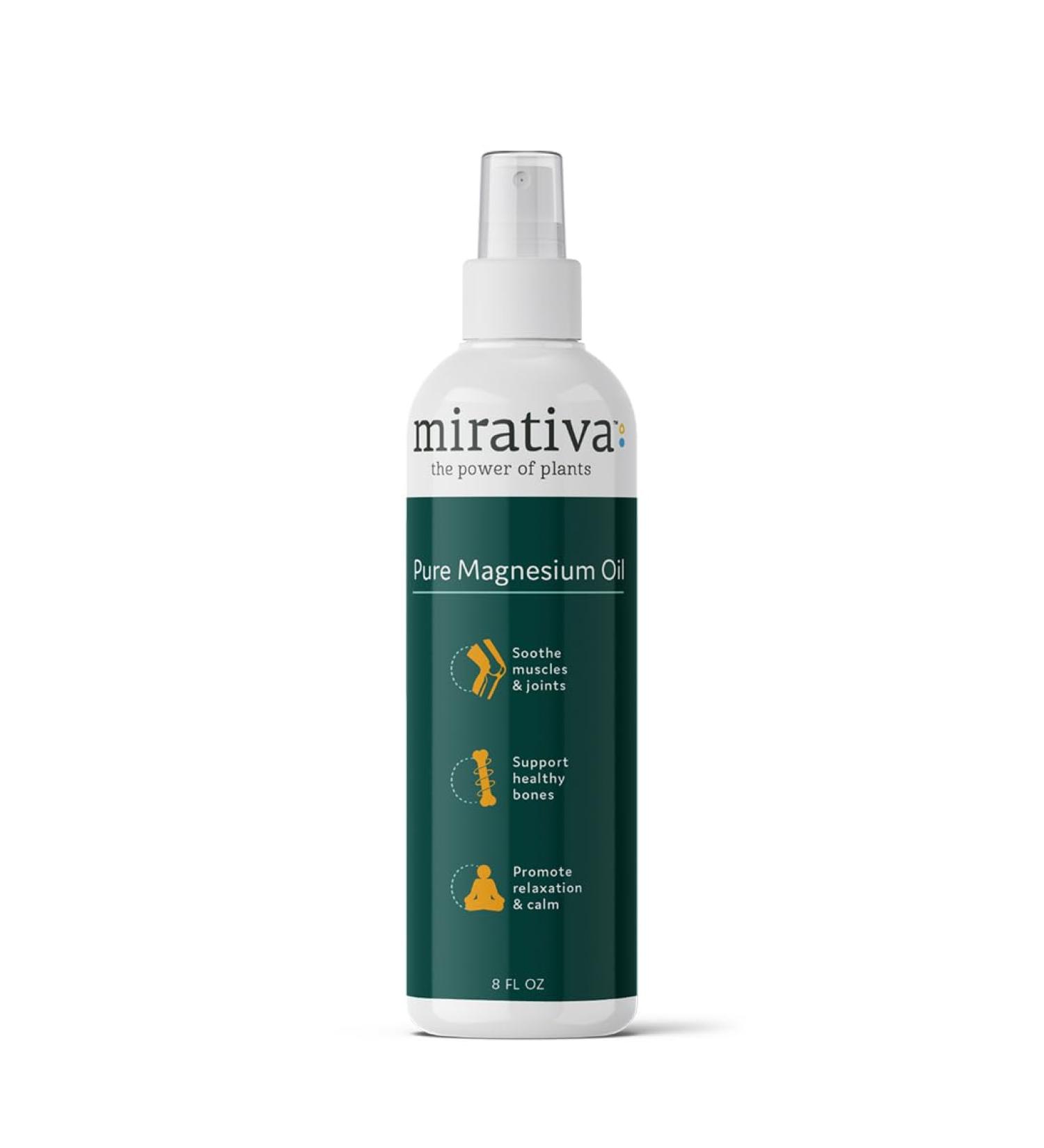 Mirativa by Trulore Magnesium Oil Spray - Supports Muscle Recovery & Eases Tension. Topical Magnesium for Post-Workout Relaxation. Fast-Absorbing Lightweight Formula for Athletes & Active Lifestyles. - Buy Online on GoSupps.com
