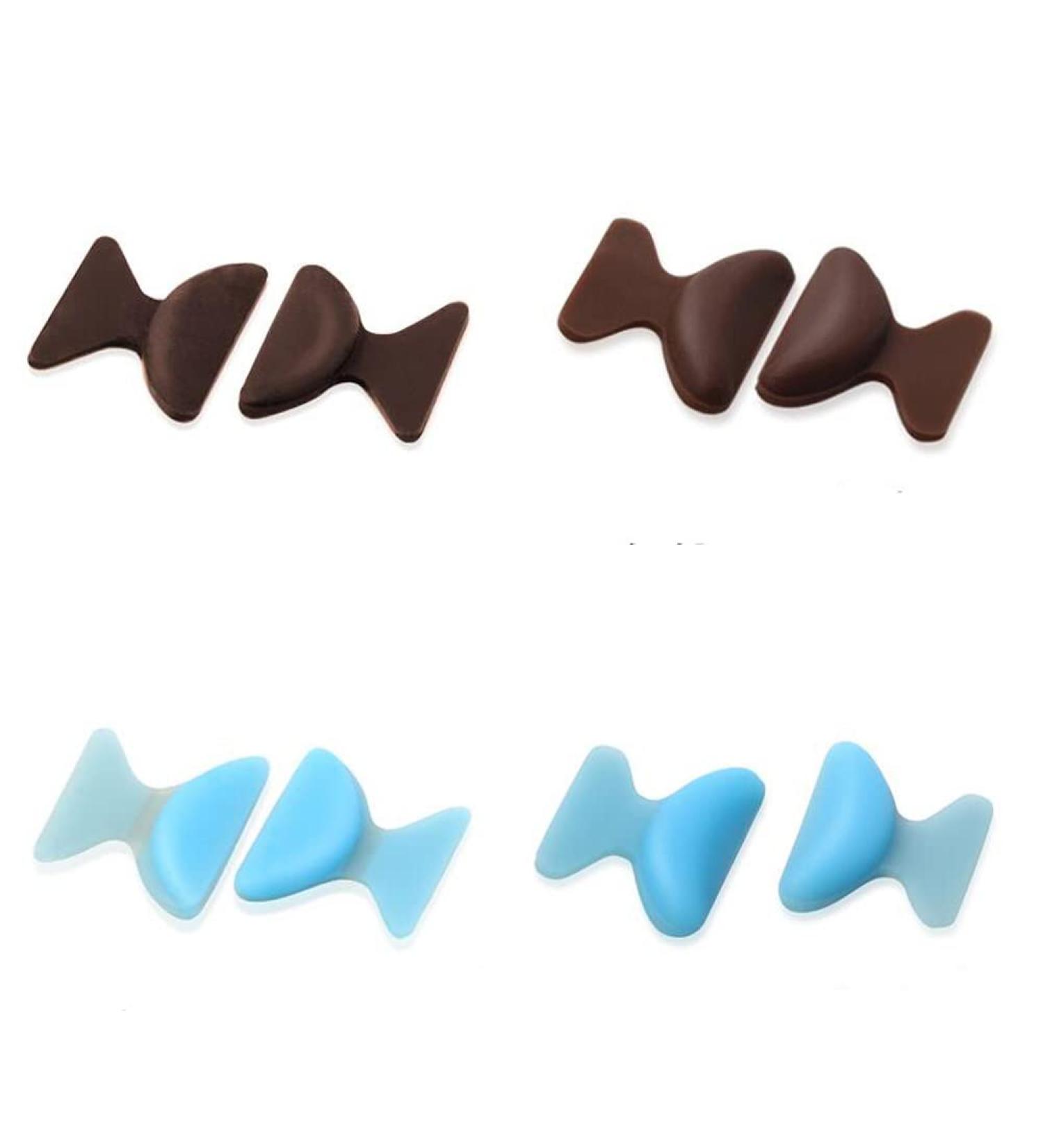 Nose Pads for Eyeglasses - Soft Silicone | Non-Slip Self Buckle Foam - 4 Pairs (Brown & Blue) | International Shipping - Buy Online on GoSupps.com