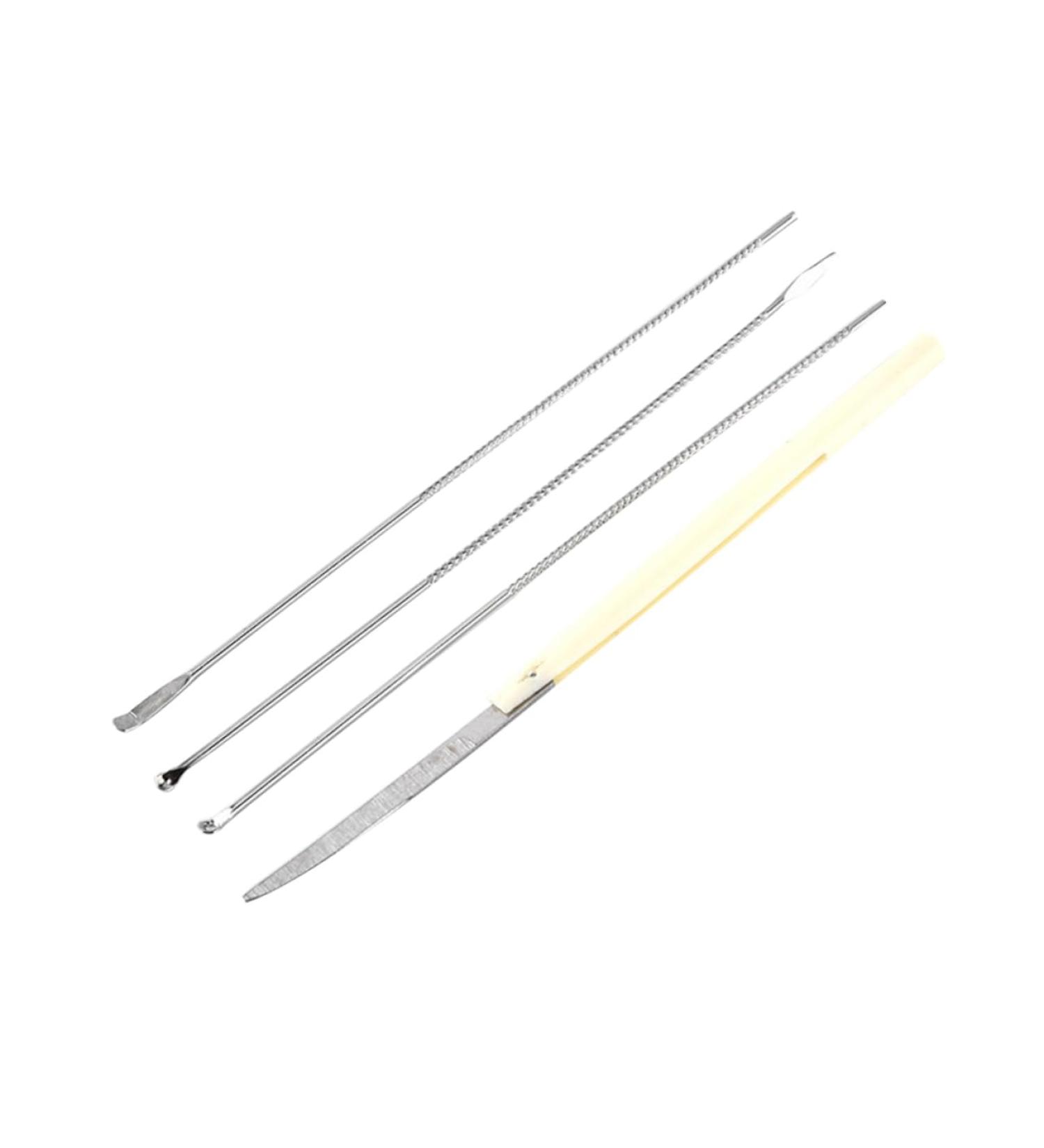 Premium Stainless Steel Ear Cleaning Kit - Long Handle Ear Scoops, Silver Ear Tools Set - Buy Online on GoSupps.com