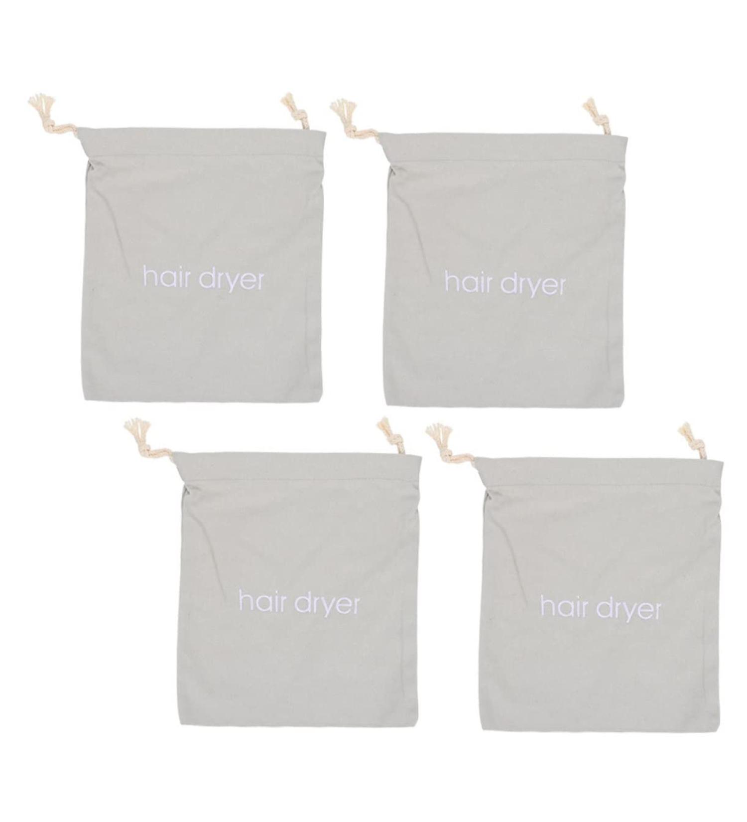 Baluue 4pcs Hair Dryer Storage Bag Hairdryer Hair Dryer Travel Bag Canvas Totebags Light Grey Fabric - Buy Online on GoSupps.com