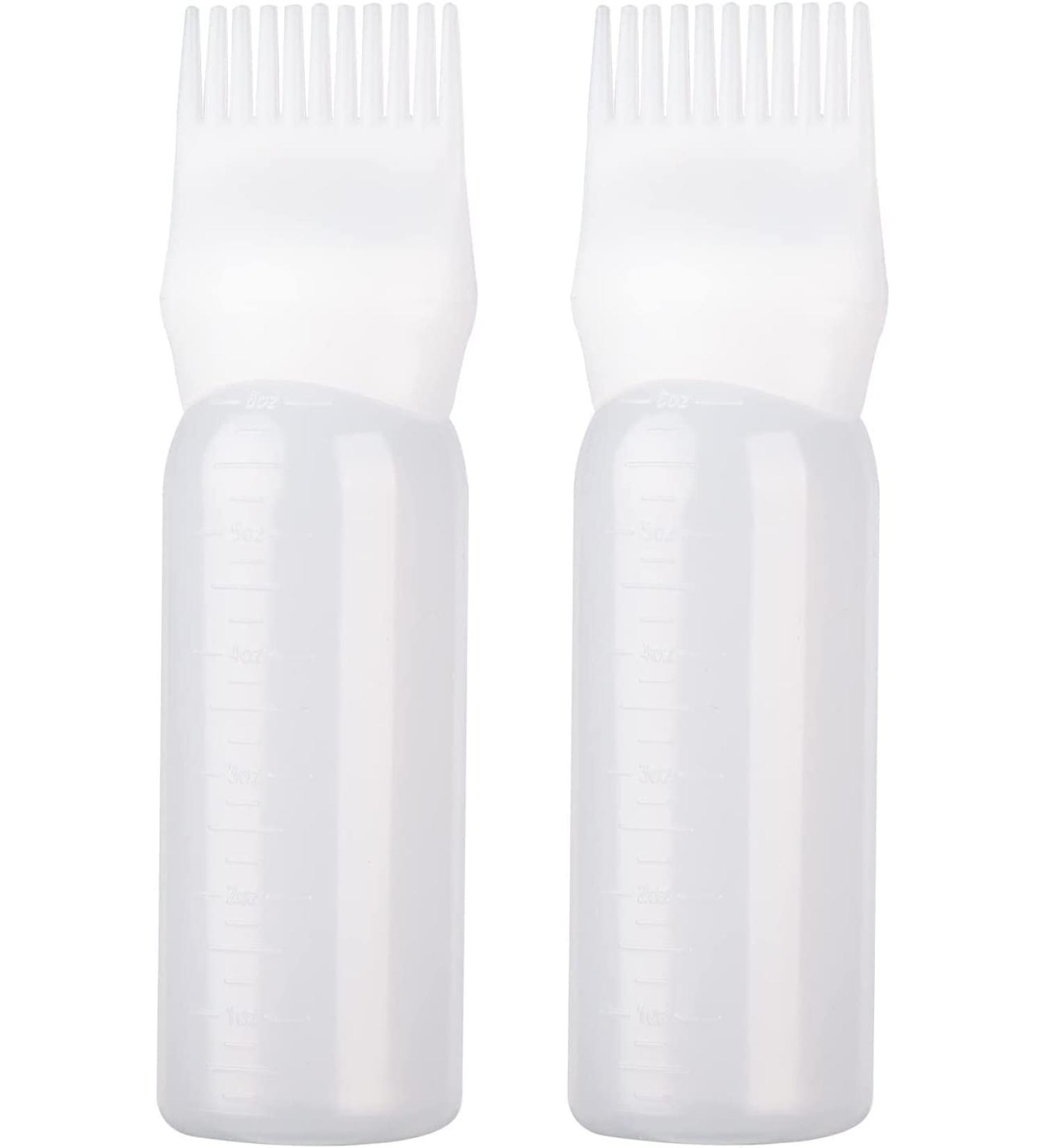 120ml Applicator Bottle Hair Colour Brush Hair Oil Bottle with Graduated Brush Applicator Bottle Comb Root Comb Salon Hair Coloring Tool Comb Hair Tools Applicator (2PCS WHITE) - Buy Online on GoSupps.com