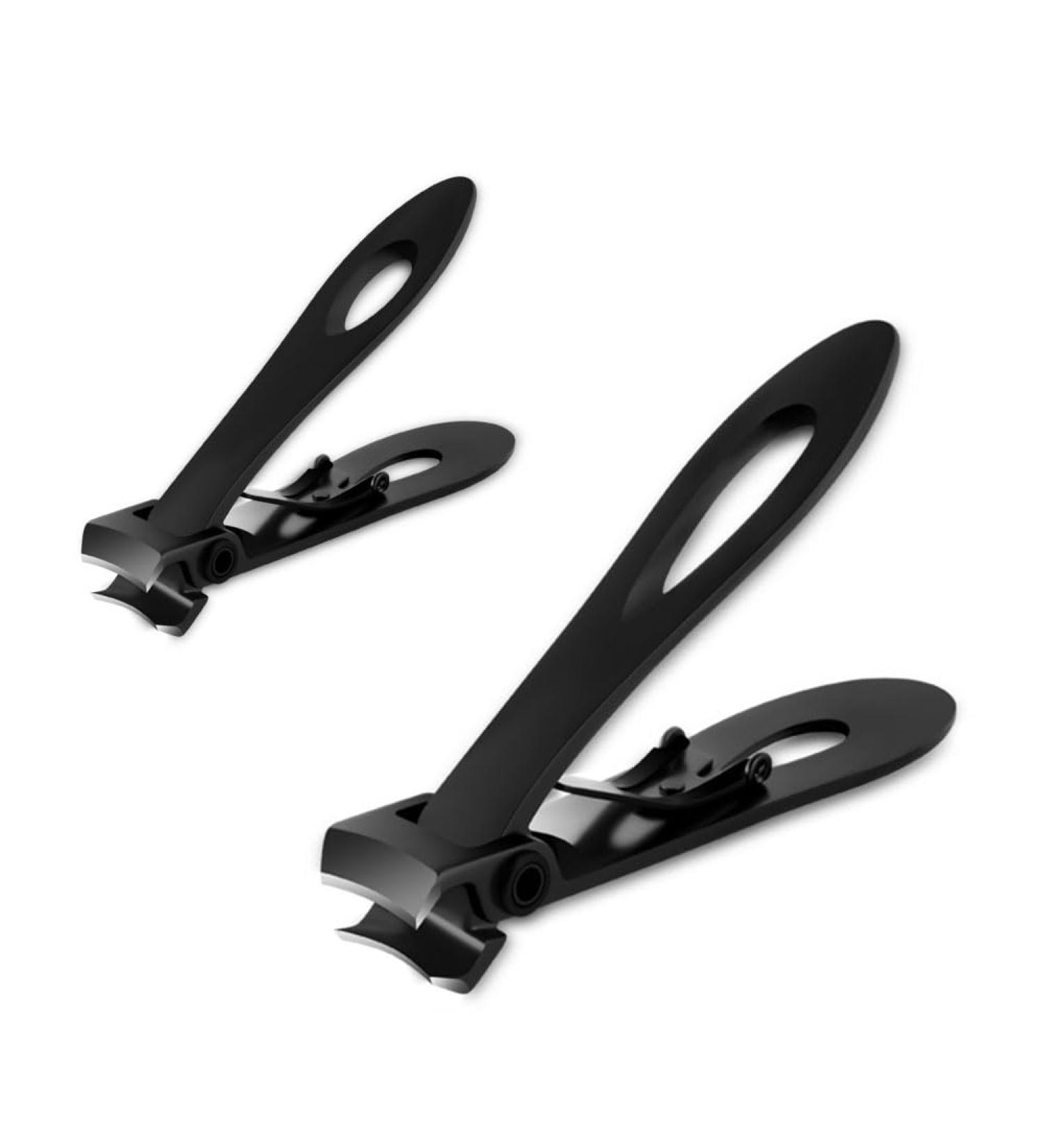 Sweetness 2 Pieces Large Mouth Nail Clippers Thick Nail Cutter Stainless Steel Professional Nail Tool with Large Mouth Black - Buy Online on GoSupps.com