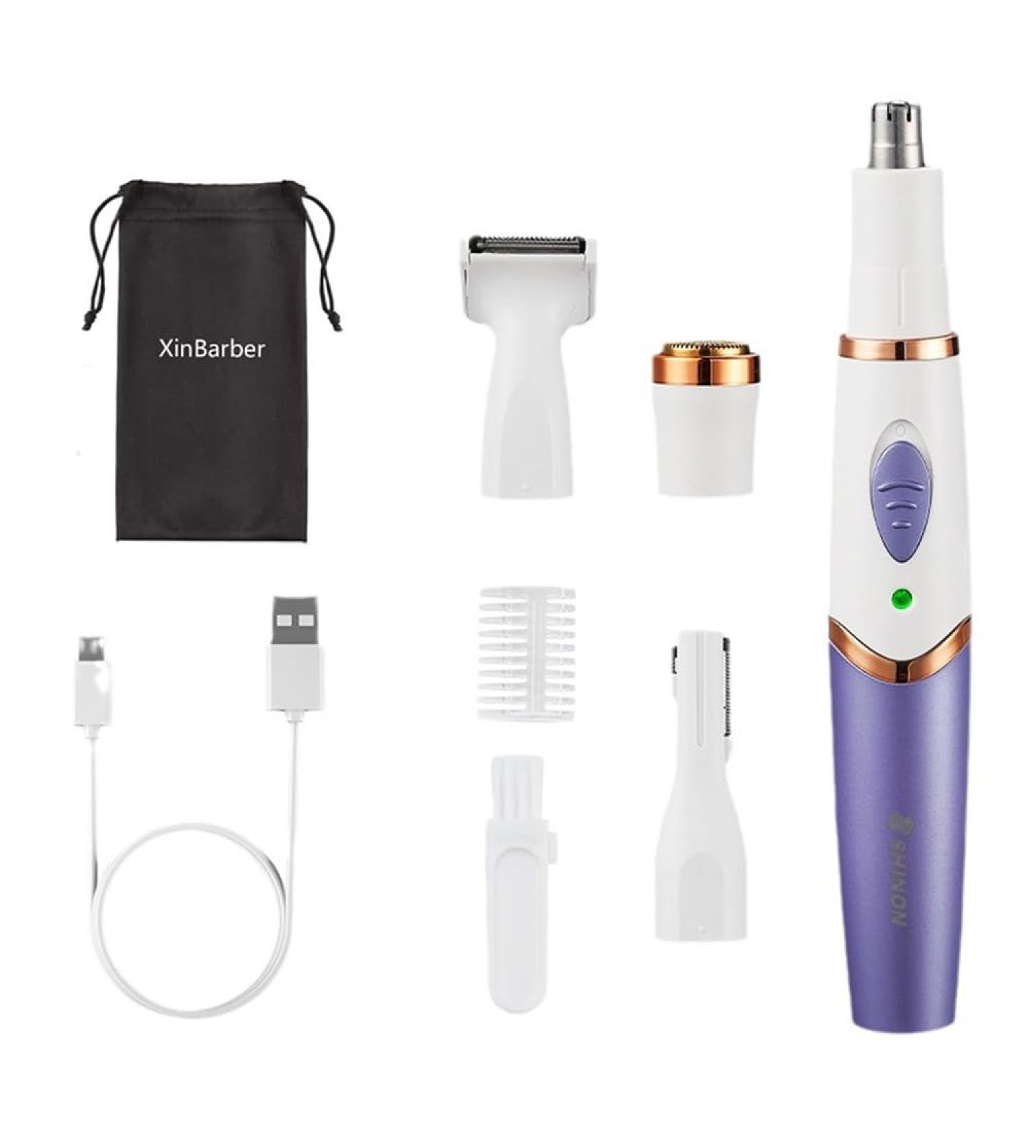 4in1 Lady Shaver for Women XinBarber Cordless Electric Painless and Portable Wet & Dry Hair Removal for Legs Armpits Eyebrow Lip Face Nose and Bikini Line Razor - Buy Online on GoSupps.com