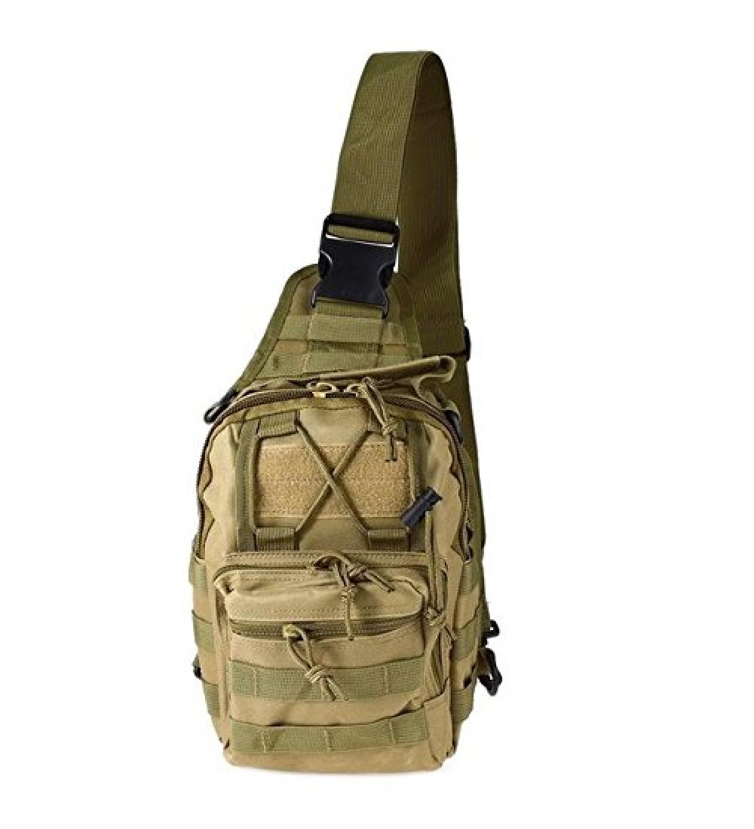 JupiterGear Tactical Military Sling Backpack - Khaki | Adjustable Strap | Outdoor Daypack Backpack - Buy Online on GoSupps.com