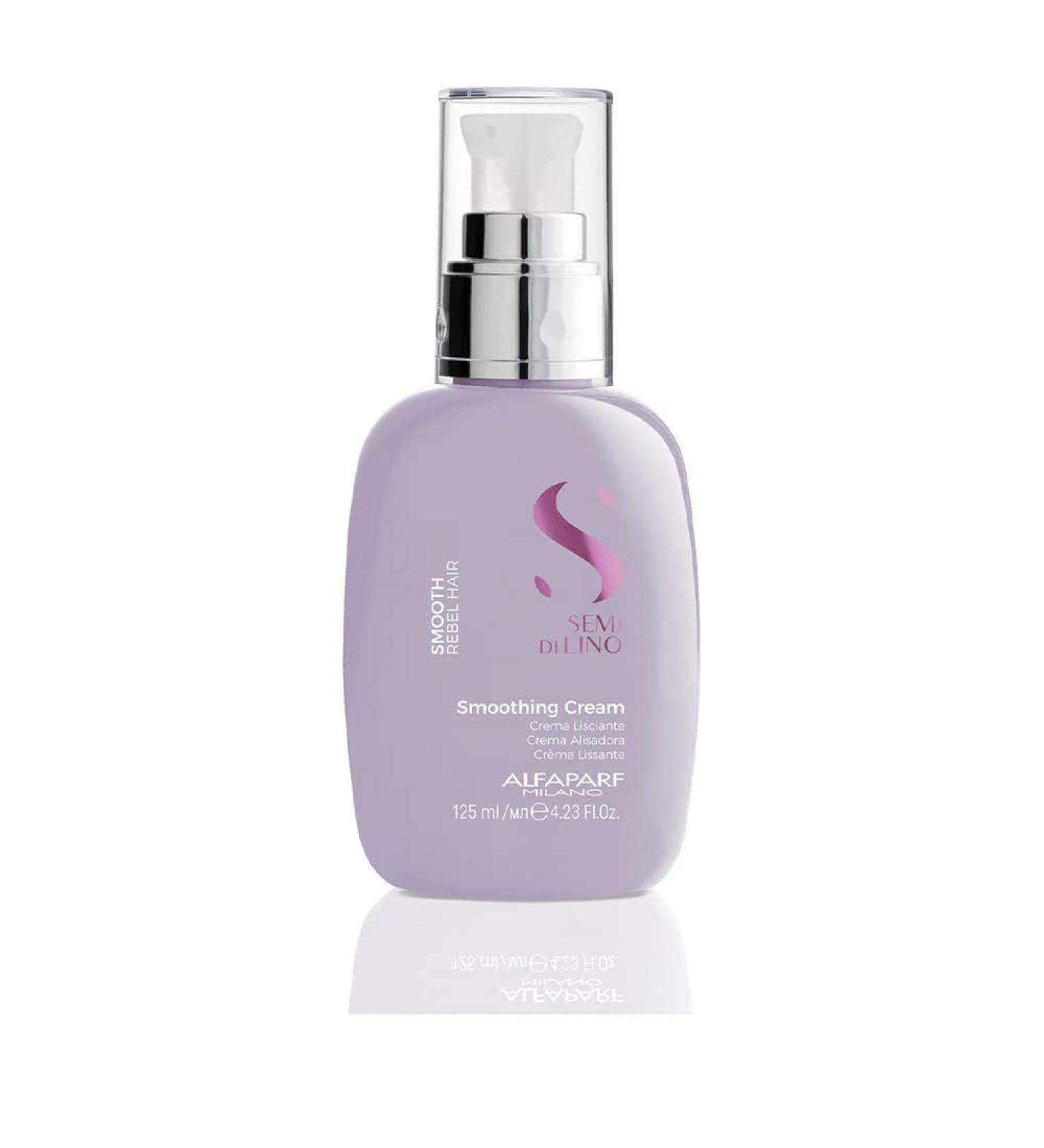 Alfaparf Milano Semi Di Lino Smooth Smoothing Cream for Frizzy and Rebel Hair - Controls Frizz - Protects from Heat and Humidity - Straightens and Hydrates Unruly Hair  4.23 fl. oz.
