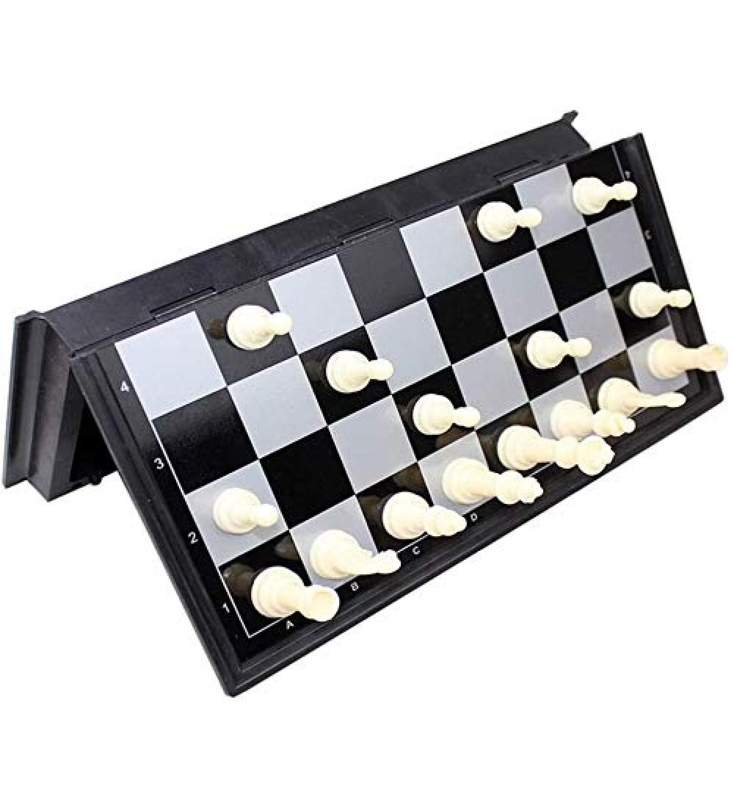 Children 's Thinking Strategy Board Game Chess for Beginners Black and White Chess Pieces for Games Magnetic Foldable Portable Chess Set - Buy Online on GoSupps.com