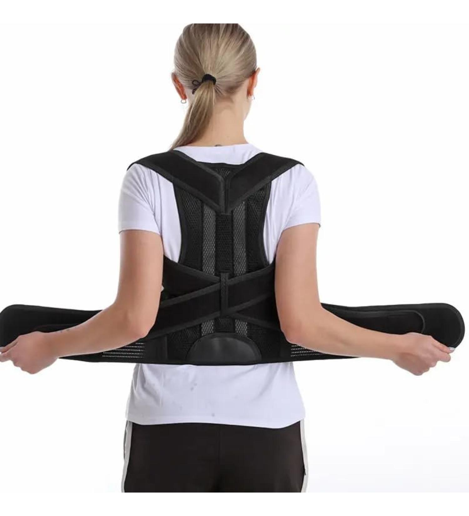 Back Support Belt & Posture Corrector - Relief for Upper & Lower Back Pain | Small Size Available - Men & Women - Buy Online on GoSupps.com