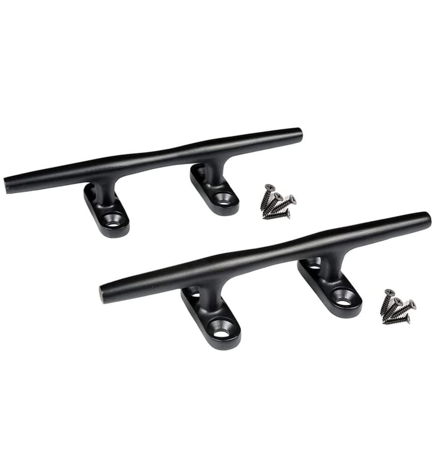 MIZUGIWA 4 Inch Boat Cleat Marine 316 Stainless Steel Open Base Deck Cleat Black - Set of 2 - Buy Online on GoSupps.com