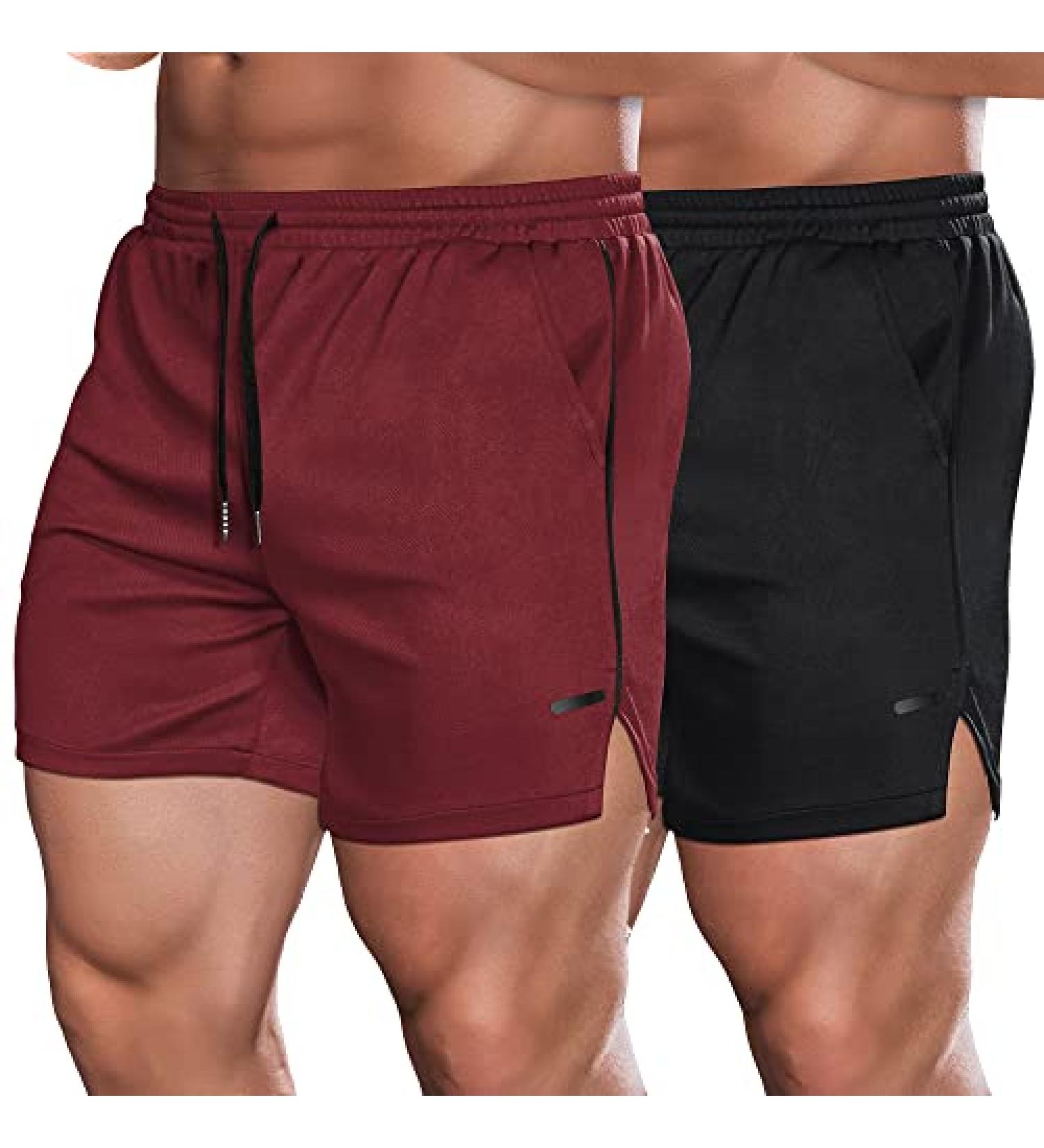 COOFANDY Men's 2 Pack Gym Workout Shorts - Lightweight Bodybuilding Pants with Pockets - Buy Online on GoSupps.com