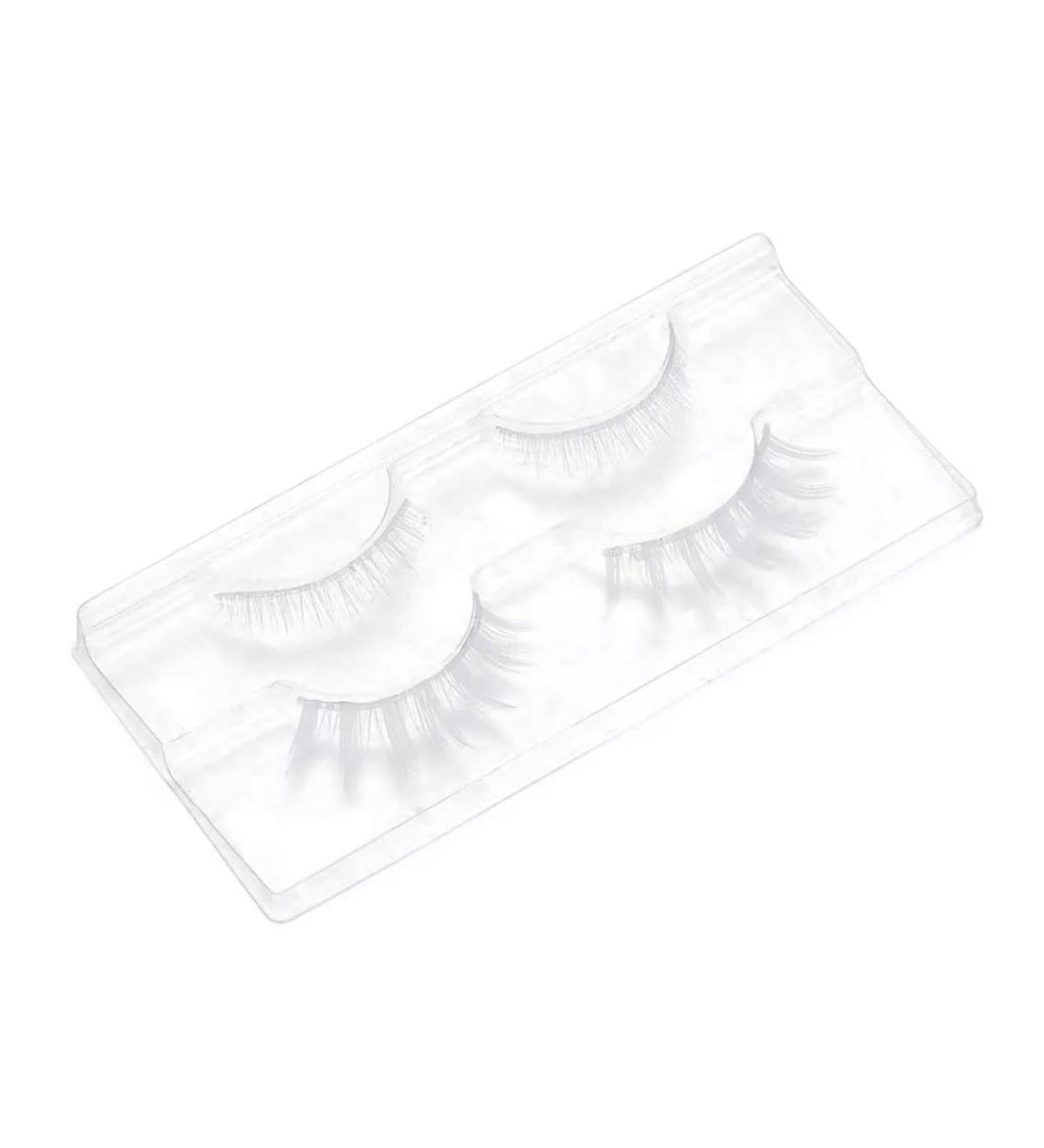 Buy White False Eyelashes - Colorful Cosplay Makeup & Natural Extensions for Halloween & Masquerade Parties | International Shipping - Buy Online on GoSupps.com