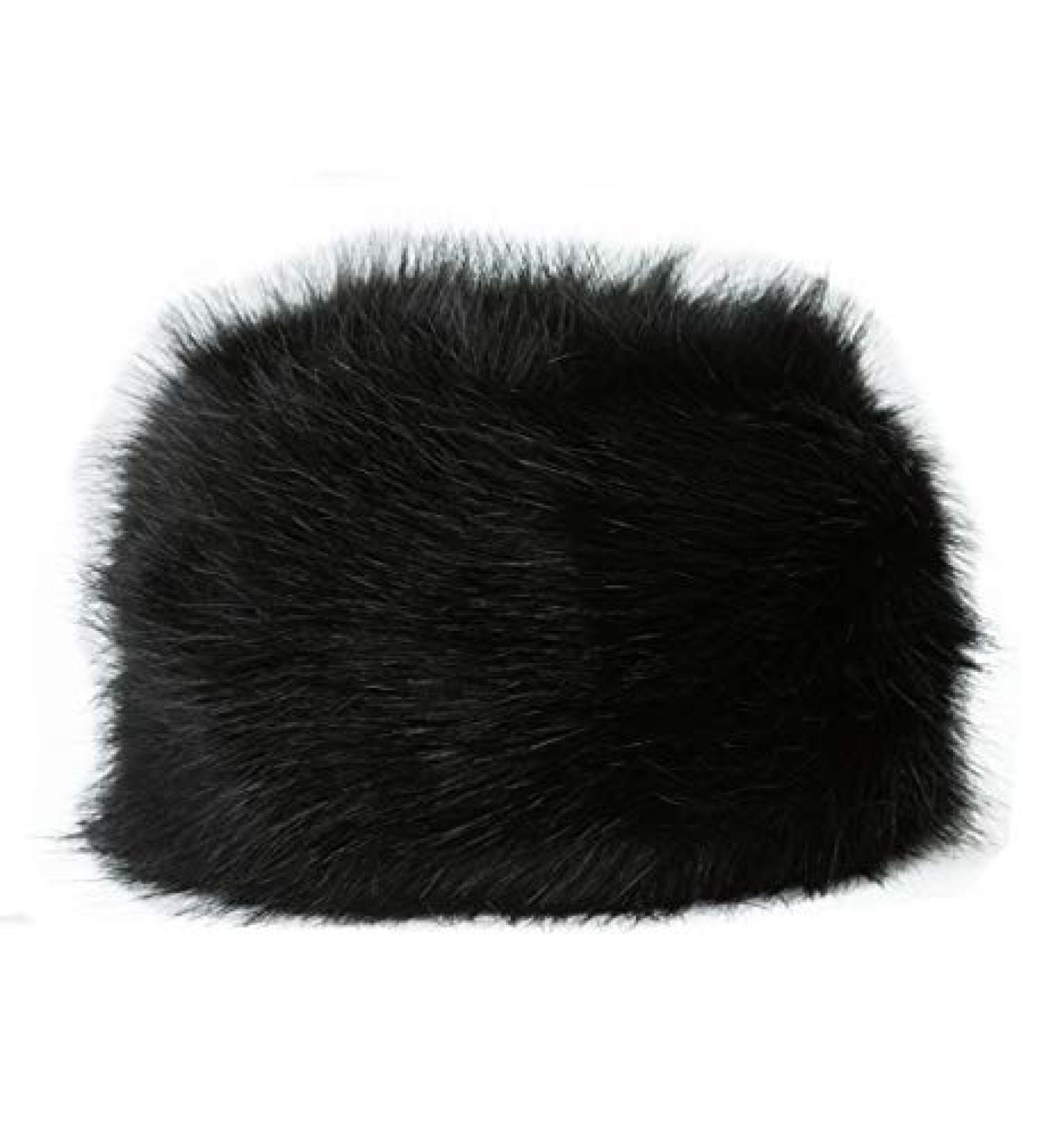 Lucky Leaf Winter Fur Cossack Cap | Russian Hat with Earmuffs H01-Black - Buy Online on GoSupps.com
