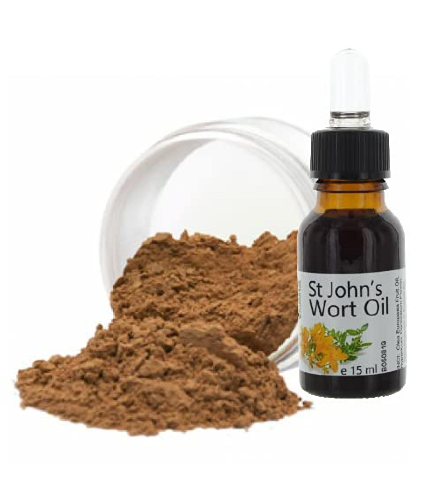 Veana Mineral Make Up Foundation 9g + Premium St Johns Woord olie 15 ml Nuance Dark Beige - Buy Online on GoSupps.com