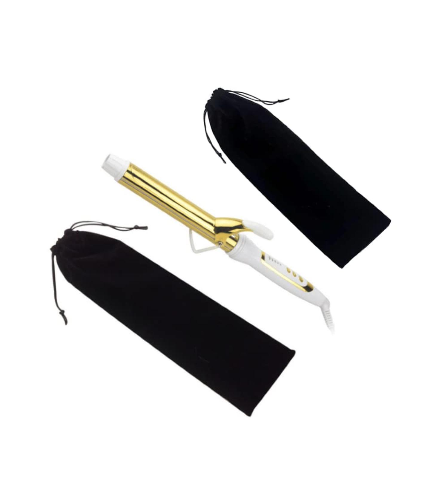 Flat Iron Case - Soft Cotton Sleeves & Travel Pouch for Hair Tools (2Pcs Black) | International Shipping Available - Buy Online on GoSupps.com