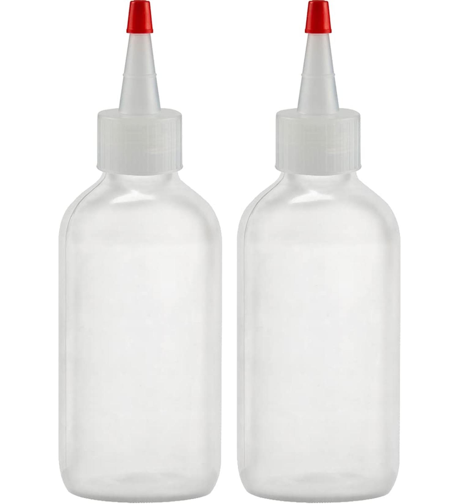BRIGHTFROM 4 OZ Squeeze Hair Color Applicator Bottles with Red Top Cap - Pack of 2 | Refillable, Leak Proof, Multi Purpose/Coloring - Buy Online on GoSupps.com