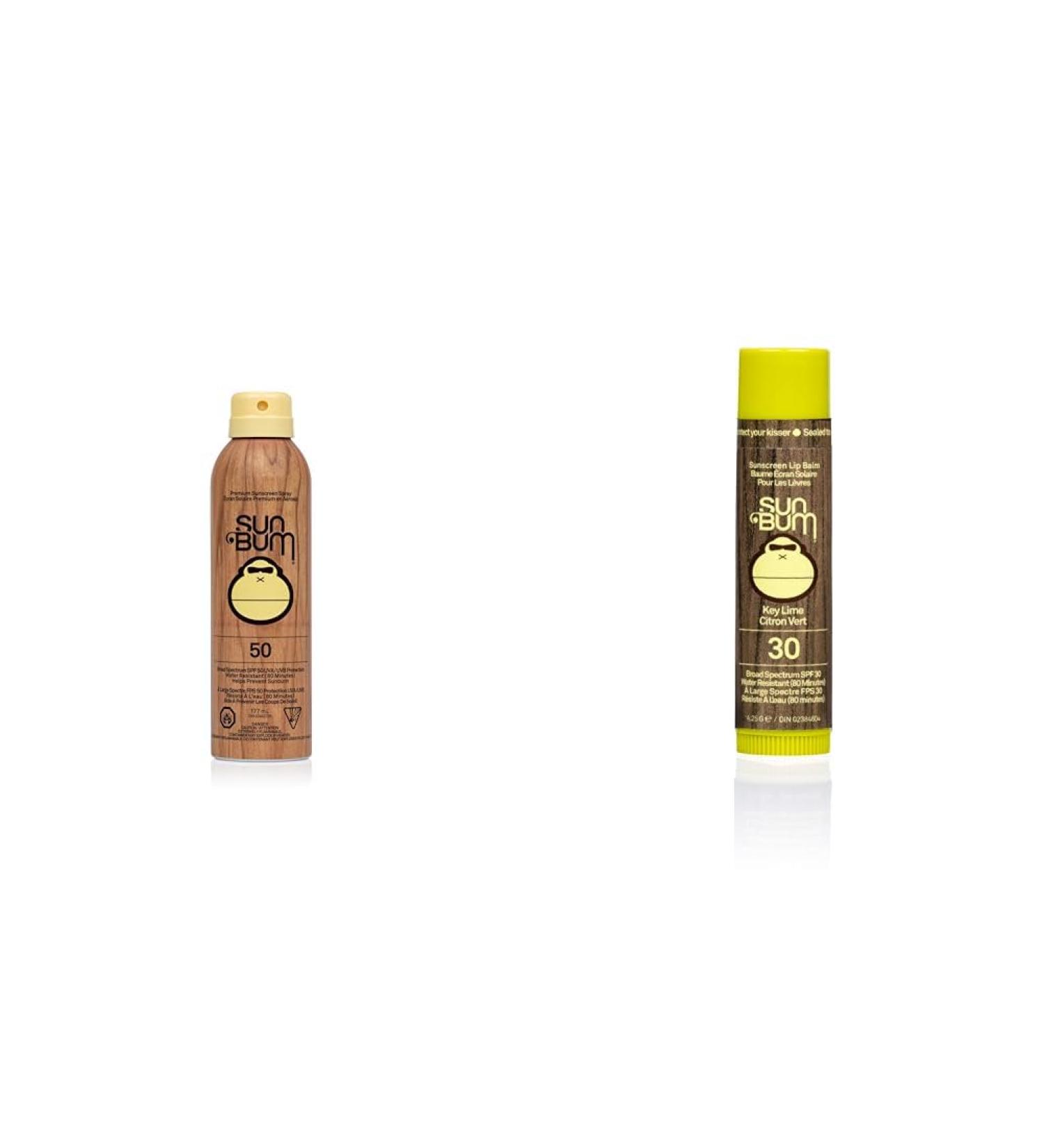 Sun Bum Original SPF 50 Sunscreen Spray Vegan and Reef Friendly Broad Spectrum Moisturizing UVA/UVB Sunscreen with Vitamin E 6 oz & Sunscreen Lip Balm Key Lime Spf 30 Lime 4.25g - Buy Online on GoSupps.com