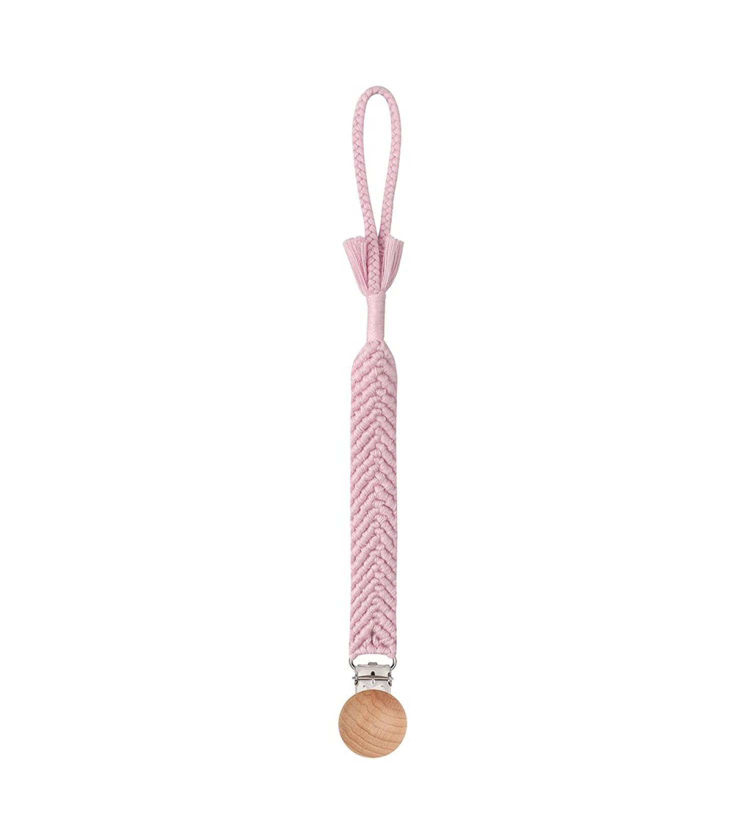 Luluspace Baby Pacifier Chain - Cotton Rope Strap with Wooden Clips | Stylish & Safe Pacifier Holders for Girls - Buy Online on GoSupps.com