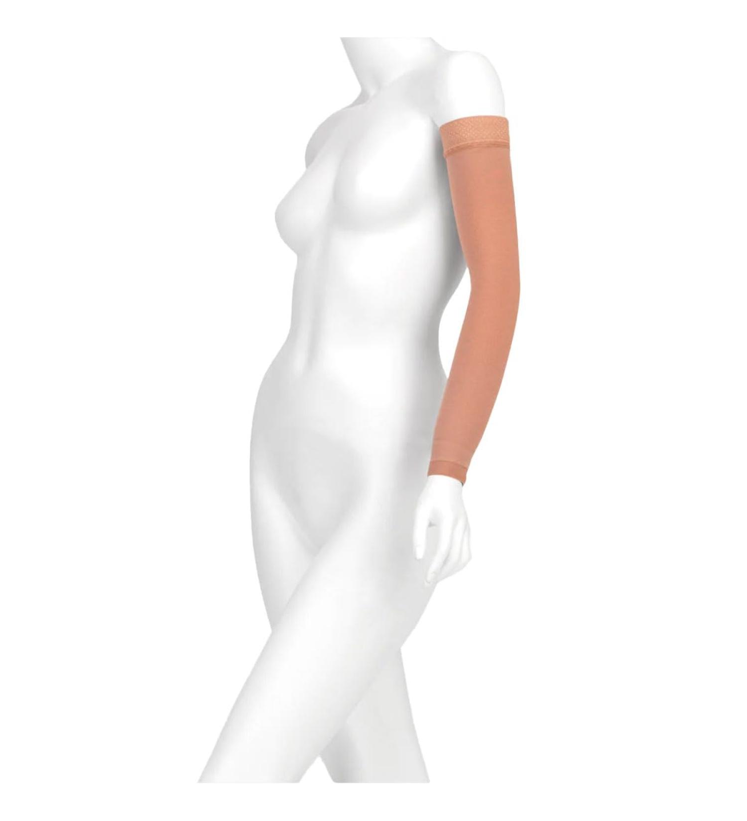 Juzo Dynamic Varin 3512 30-40mmhg MAX Armsleeve with Silicone Top Band for Women 3 (III) Long Beige