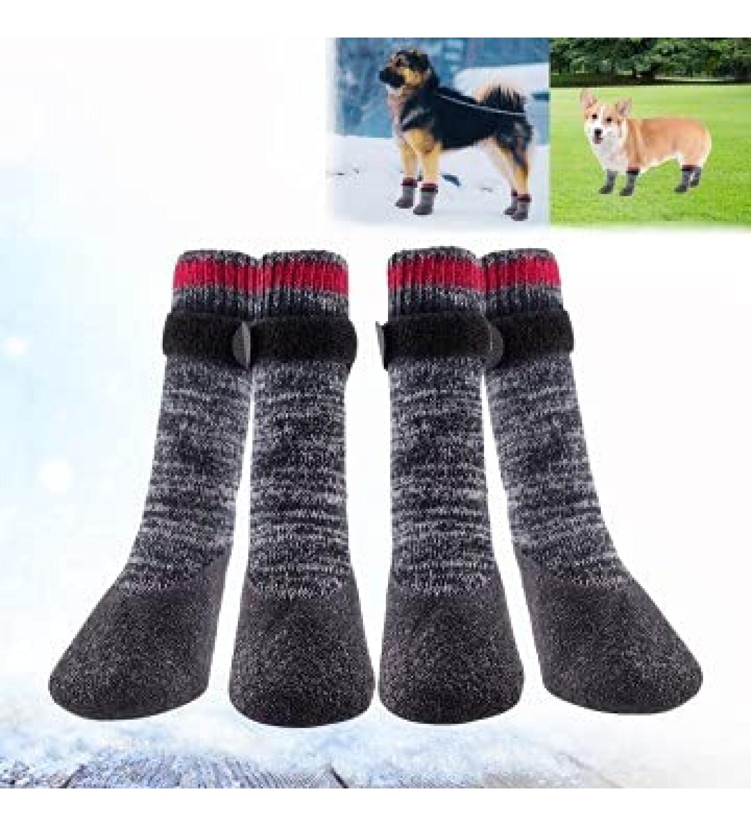 Quacoww Anti-Slip Dog Shoes - Waterproof Rubber Sole for Large Dogs | 2 Pairs with Adjustable Straps for Indoor & Outdoor Protection - Buy Online on GoSupps.com