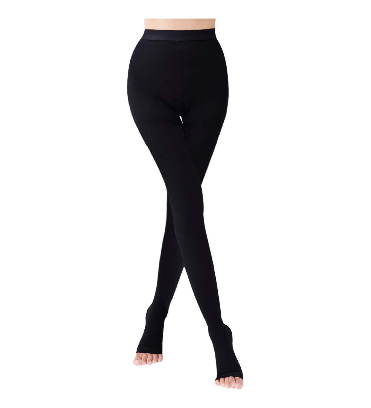 Buy Medical Compression Tights for Women | 20-30 mmHg | Opaque Support Hose for Varicose Veins & Edema | Open Toe | Black | 1 Pack - Buy Online on GoSupps.com