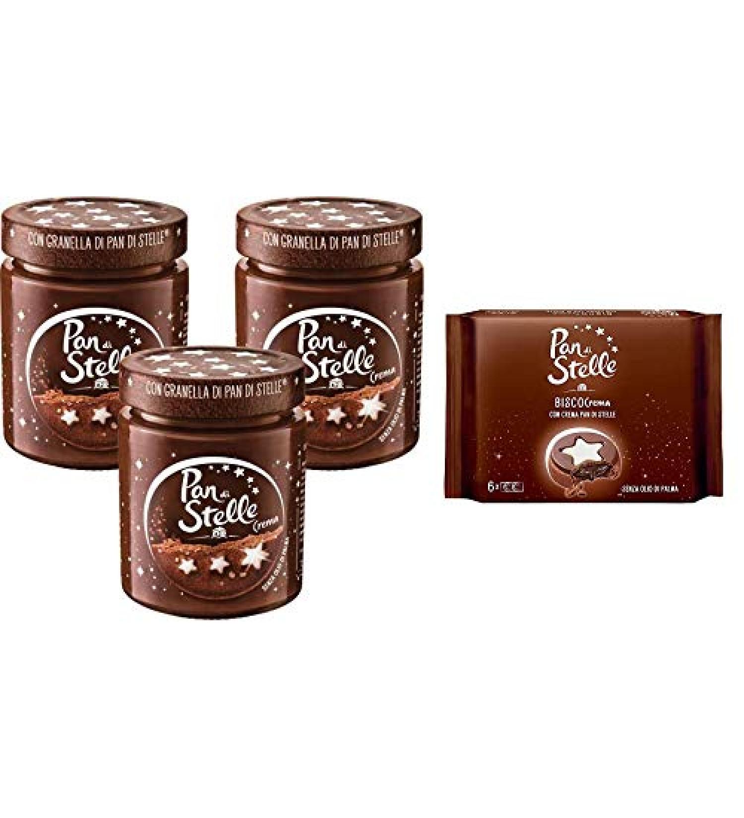 Pan di Stelle 3x Pan d Setting Crema Salmable hazeln hazeln hazardable cream 330 g + Pan d Still Birccrema 168 g