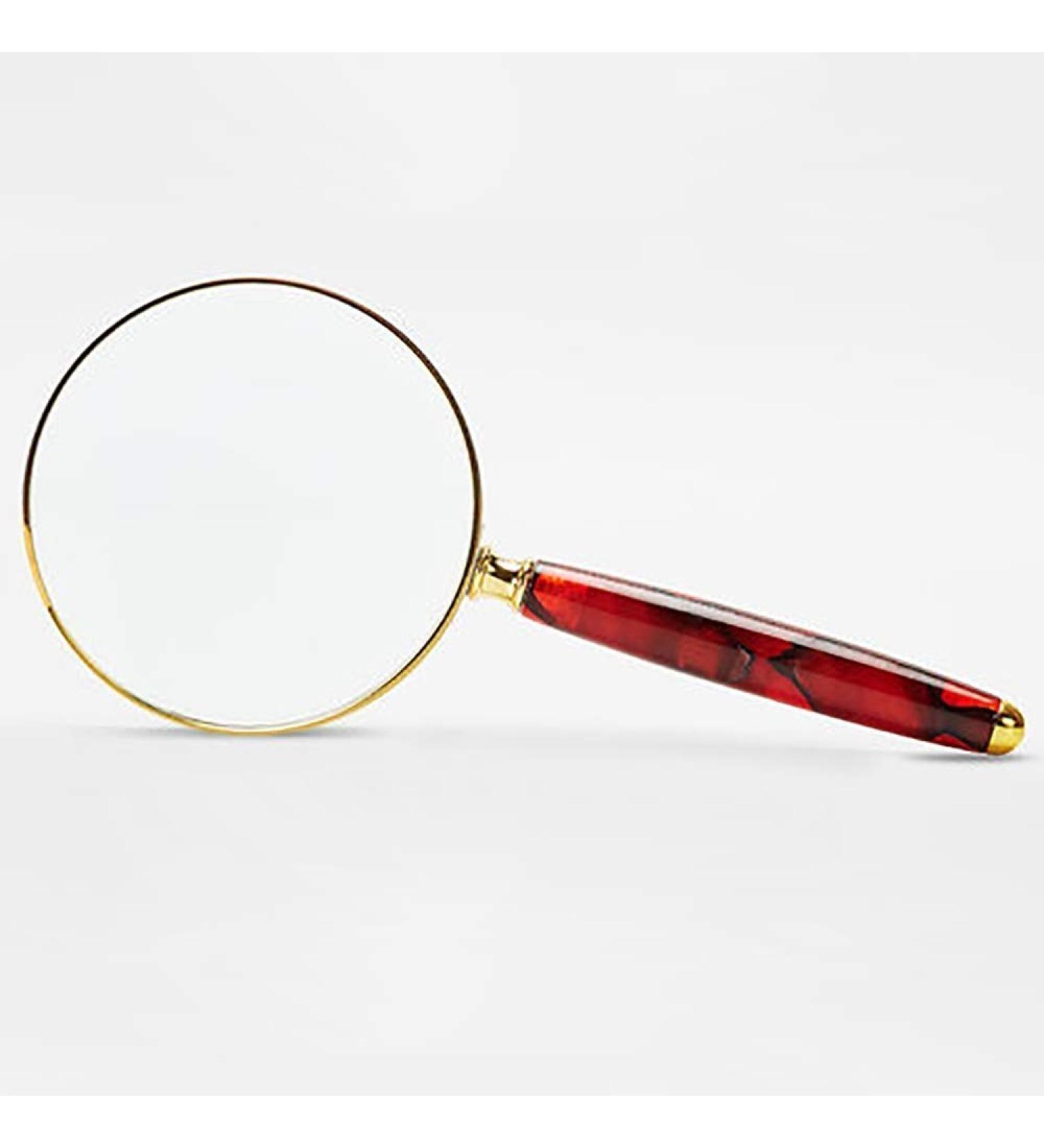Magnifiers Magnifying Glass - High-Definition Enlarged Mirror Portable Handheld Old Man Reading Newspaper Microscope Optical Lenses Protect Vision Without Hurting Eyes Red Lofty Ambition