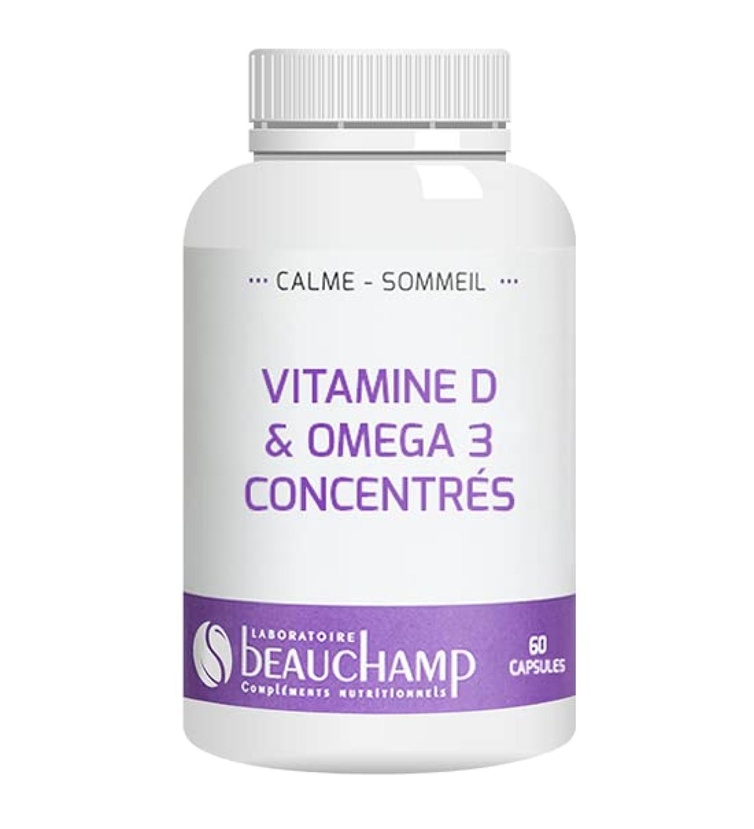 Laboratoire Beauchamp - Vitamin D3 & Omega 3 Concentrated Dietary Supplement - Immune Defenses - Good brain function - 60 capsules - Developed in France - Buy Online on GoSupps.com