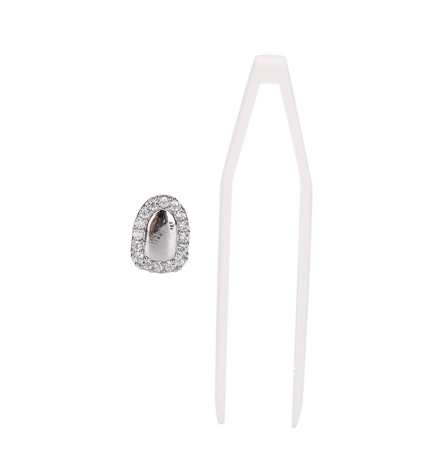 Excessive Gold & Silver Grill Mouth Teeth - Individual Tooth Grills Party Accessories Solitaire Portal Diamond Silver - Buy Online on GoSupps.com