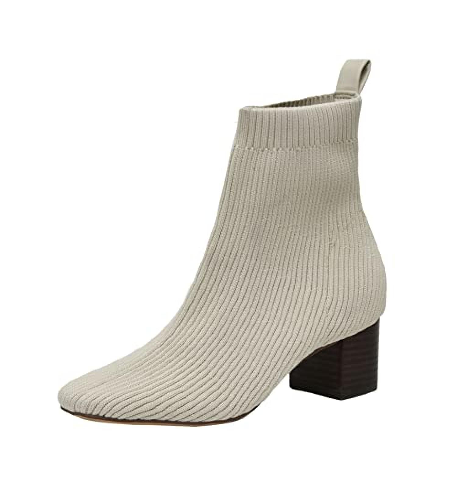 CUSHIONAIRE Women's Neely Stretch Bootie | Memory Foam | Wide Widths Available | Ivory 6.5 Wide - Buy Online on GoSupps.com