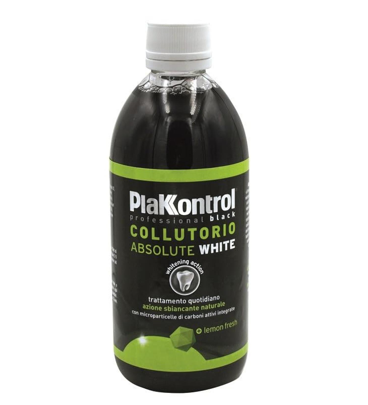 Plakkontrol Absolute White Mouthwash Black Whitener 500 ml