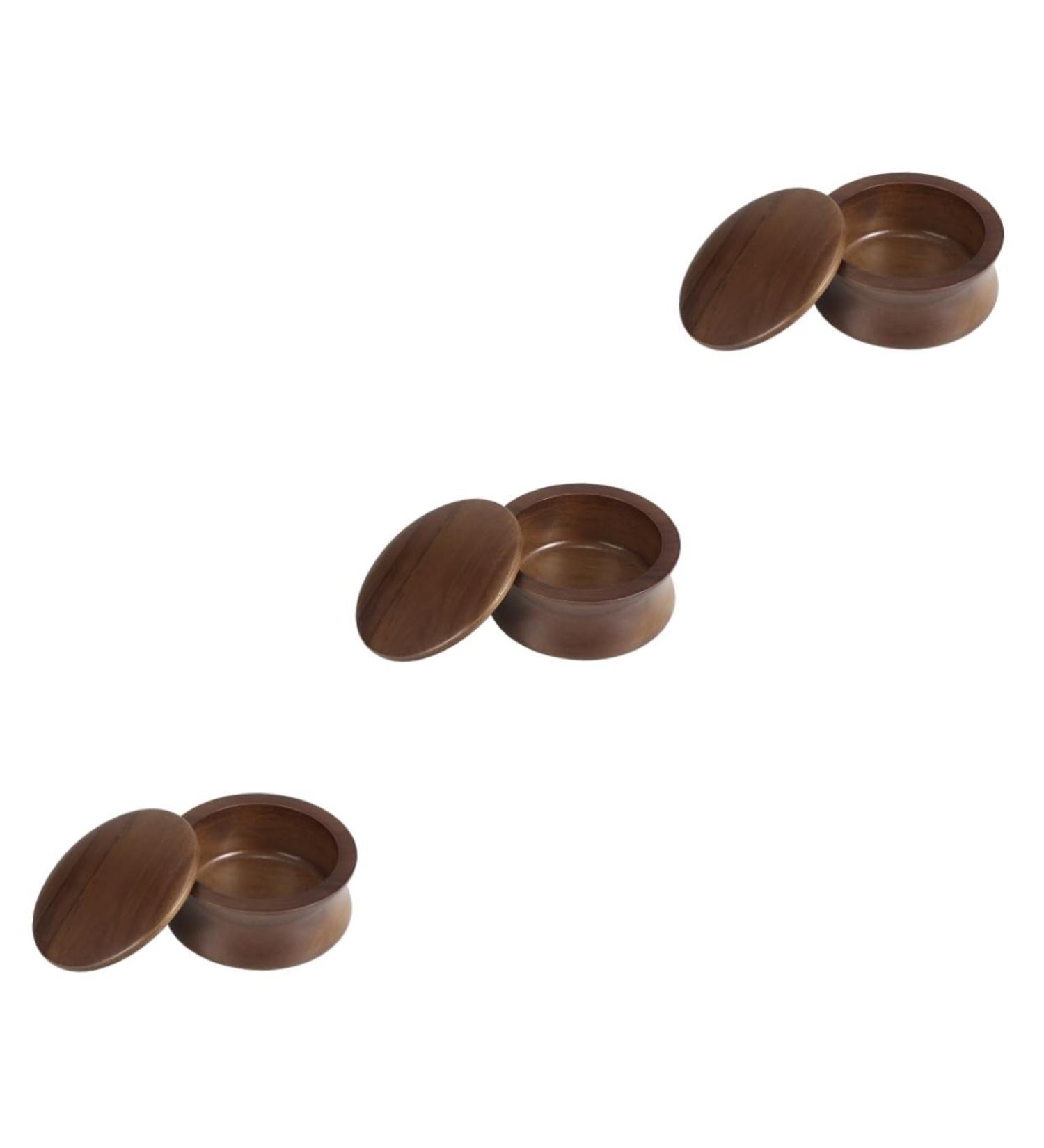 Healeved 3-Piece Men s Shaving Bowl Set - Brown Shaving Foam Shells with Lids | Perfect Shaving Accessories for a Smooth Shave - 11.5x11.5x5.8cm - Buy Online on GoSupps.com