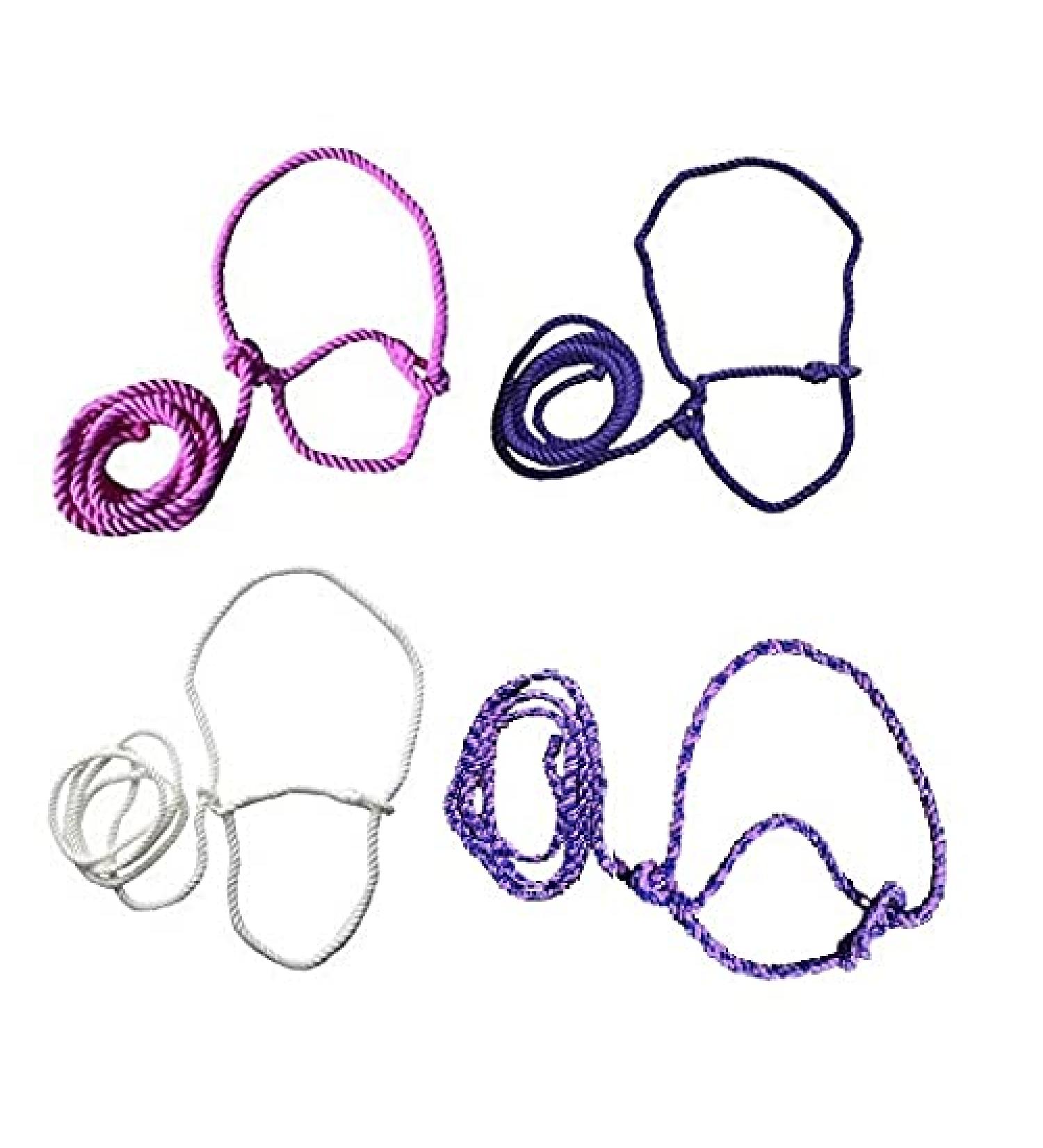 Equine Outlet Adjustable Small Rope Halter - Pony Sheep Llama Section A Shetland Calf (Pink/Purple) Pink / Purple - Buy Online on GoSupps.com