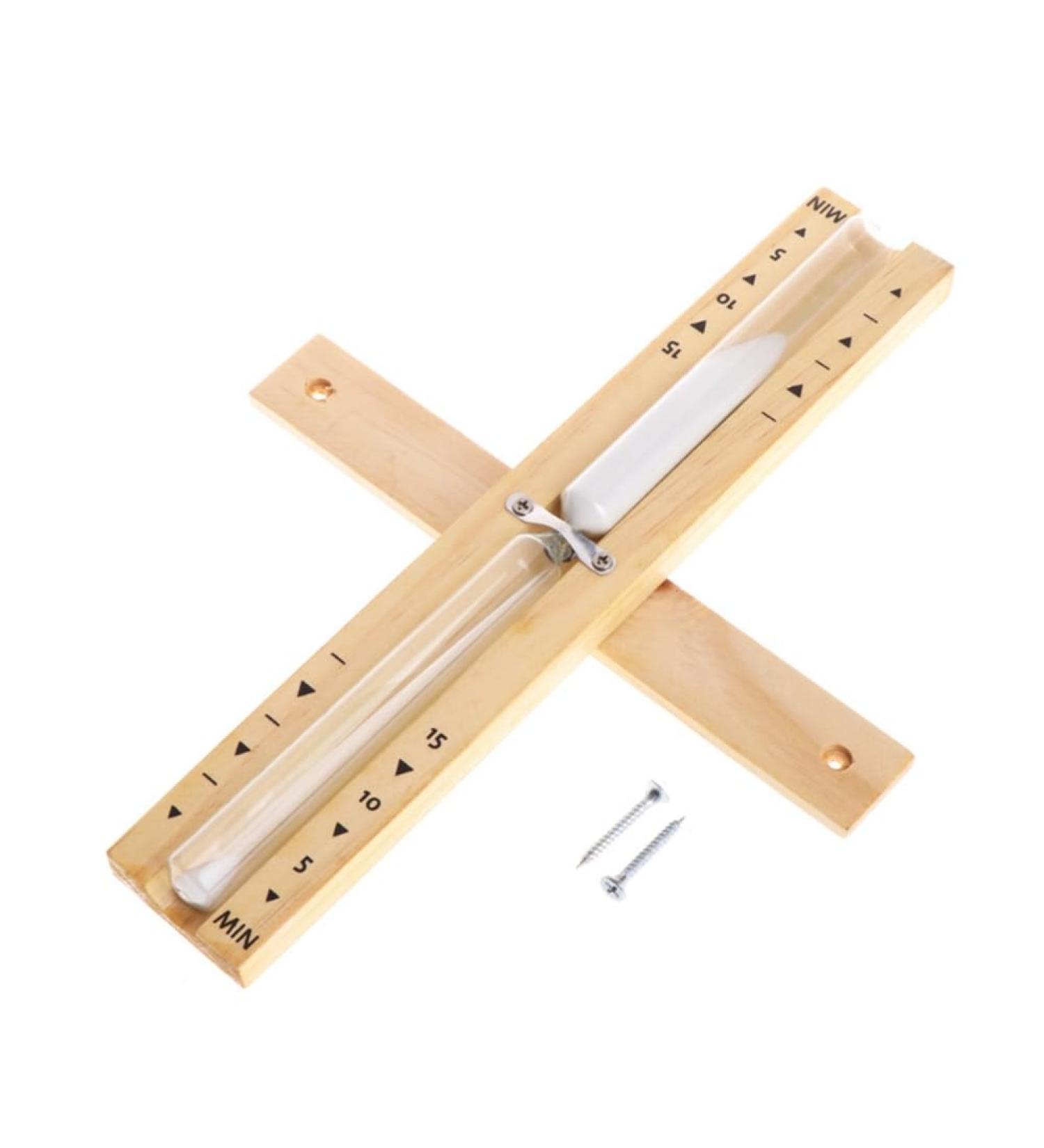 Lingshi Wooden Hourglass - 15-Minute Timer for Sauna Use | International Shipping Available - Buy Online on GoSupps.com